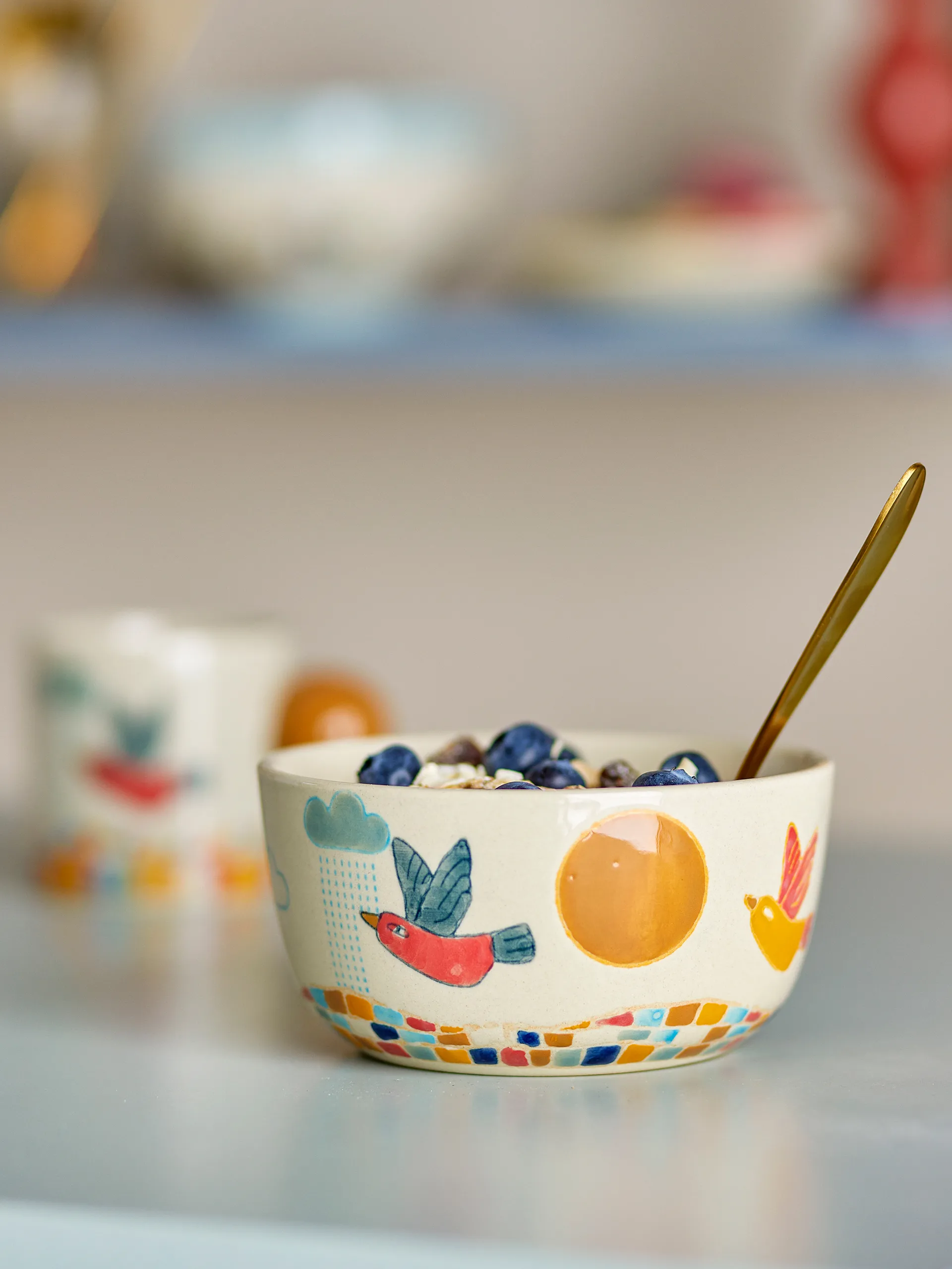 Colorine skål Ø12 cm, Natur Bloomingville