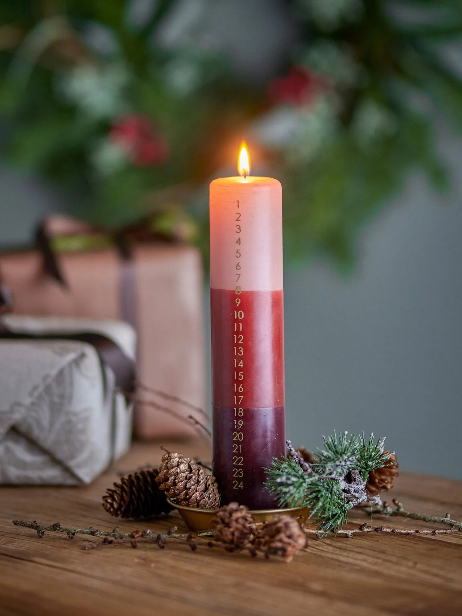 Dip Dye adventssljus, Multi, 25 cm Bloomingville