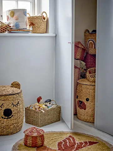 Dolma förvaringskorg med lock Ø42x50 cm - Natur - Bloomingville