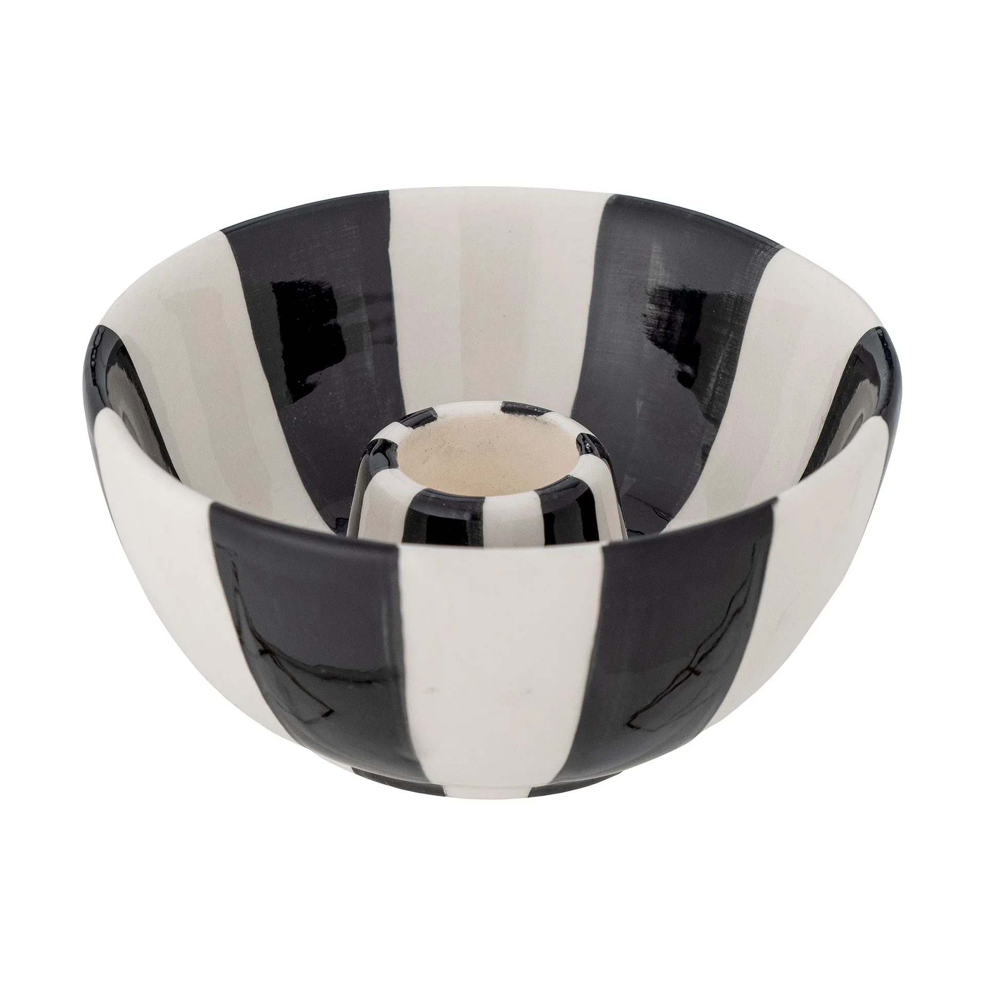 Eja ljusstake Ø9 cm, Svart-vit Bloomingville