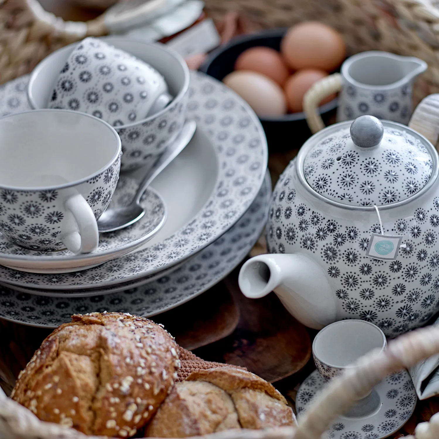 Elsa kopp med fat, Grå Bloomingville