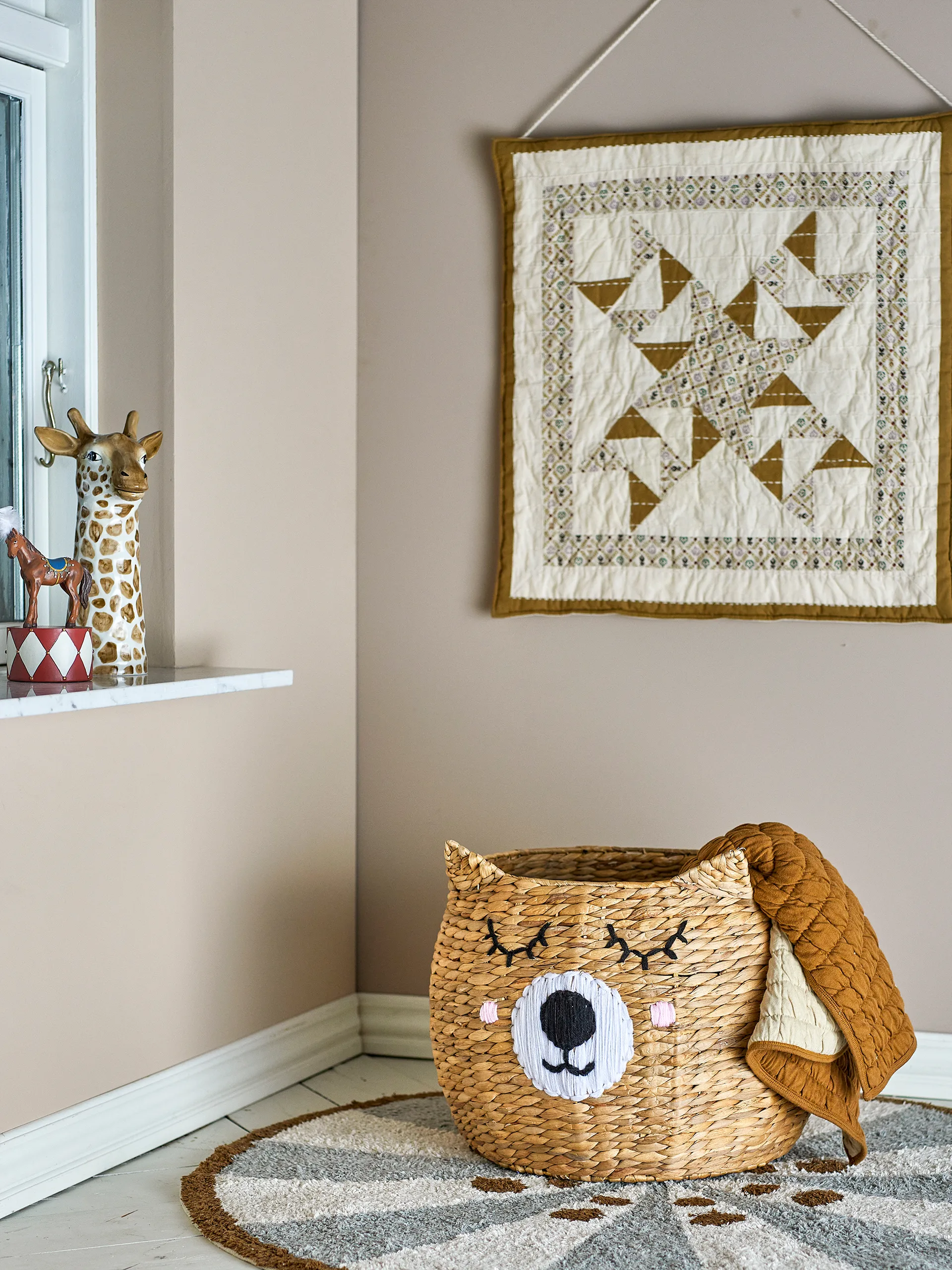 Eman förvarinskorg Ø50x40 cm, Natur Bloomingville