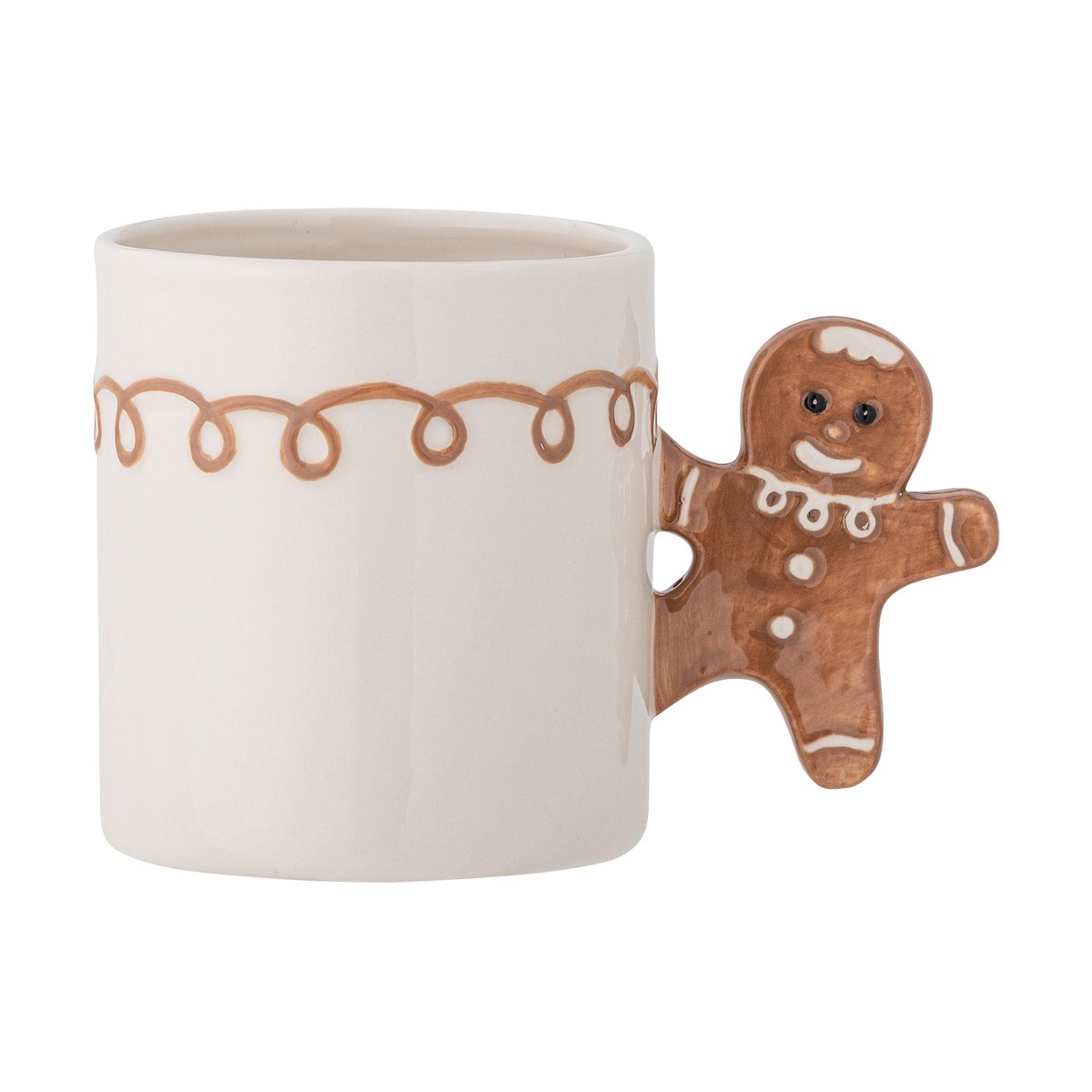 Bloomingville Ginnie mugg 29 cl Vit-brun | Skandinavisk Design | Kaffekoppar | Brun