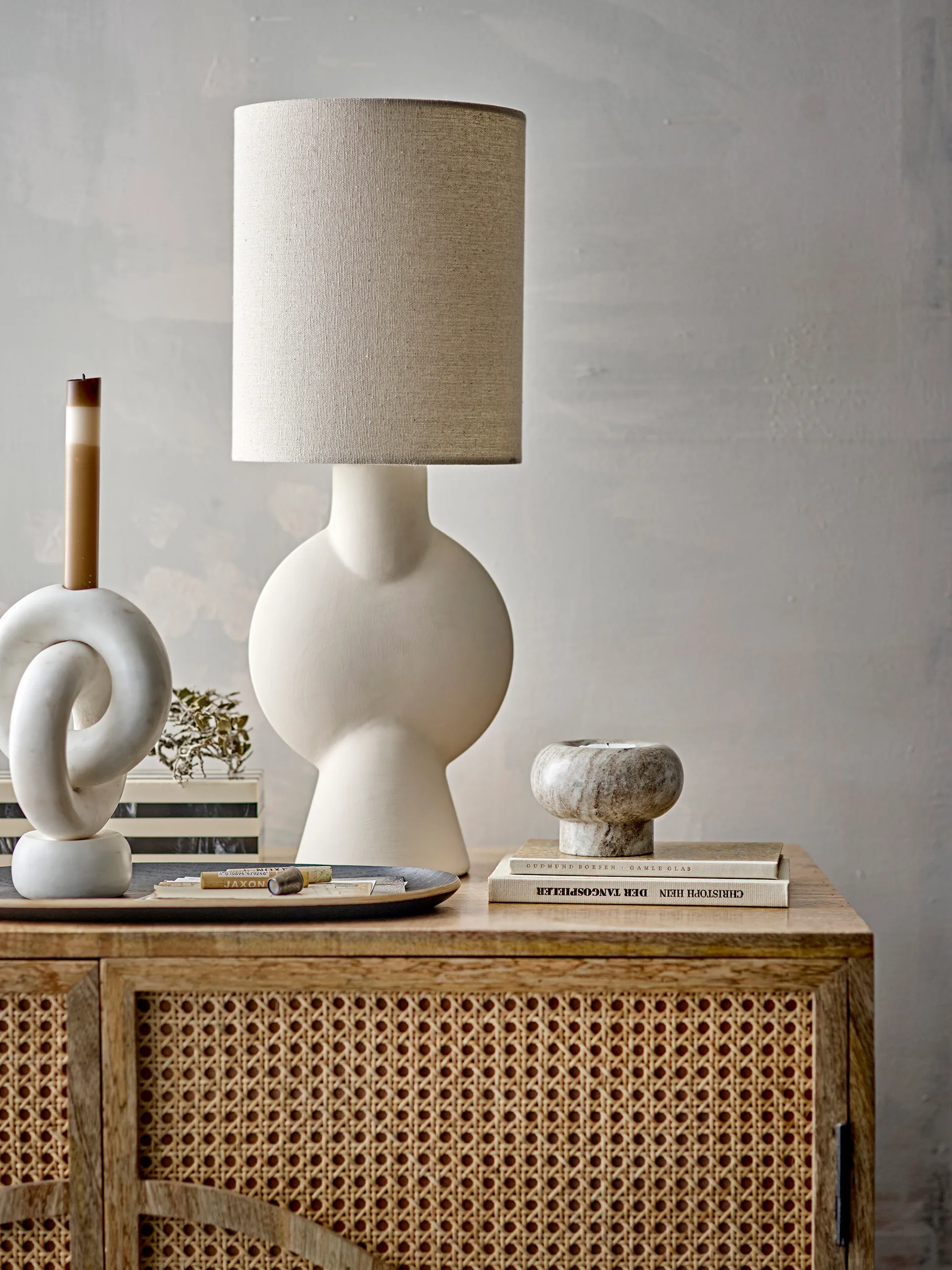 Goa ljusstake 20 cm, White marble Bloomingville