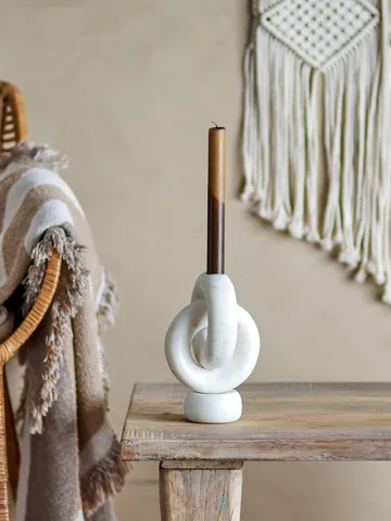 Goa ljusstake 20 cm - White marble - Bloomingville