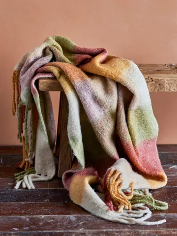 Hamisha pläd - Multi, rutig, 152x127 cm - Bloomingville