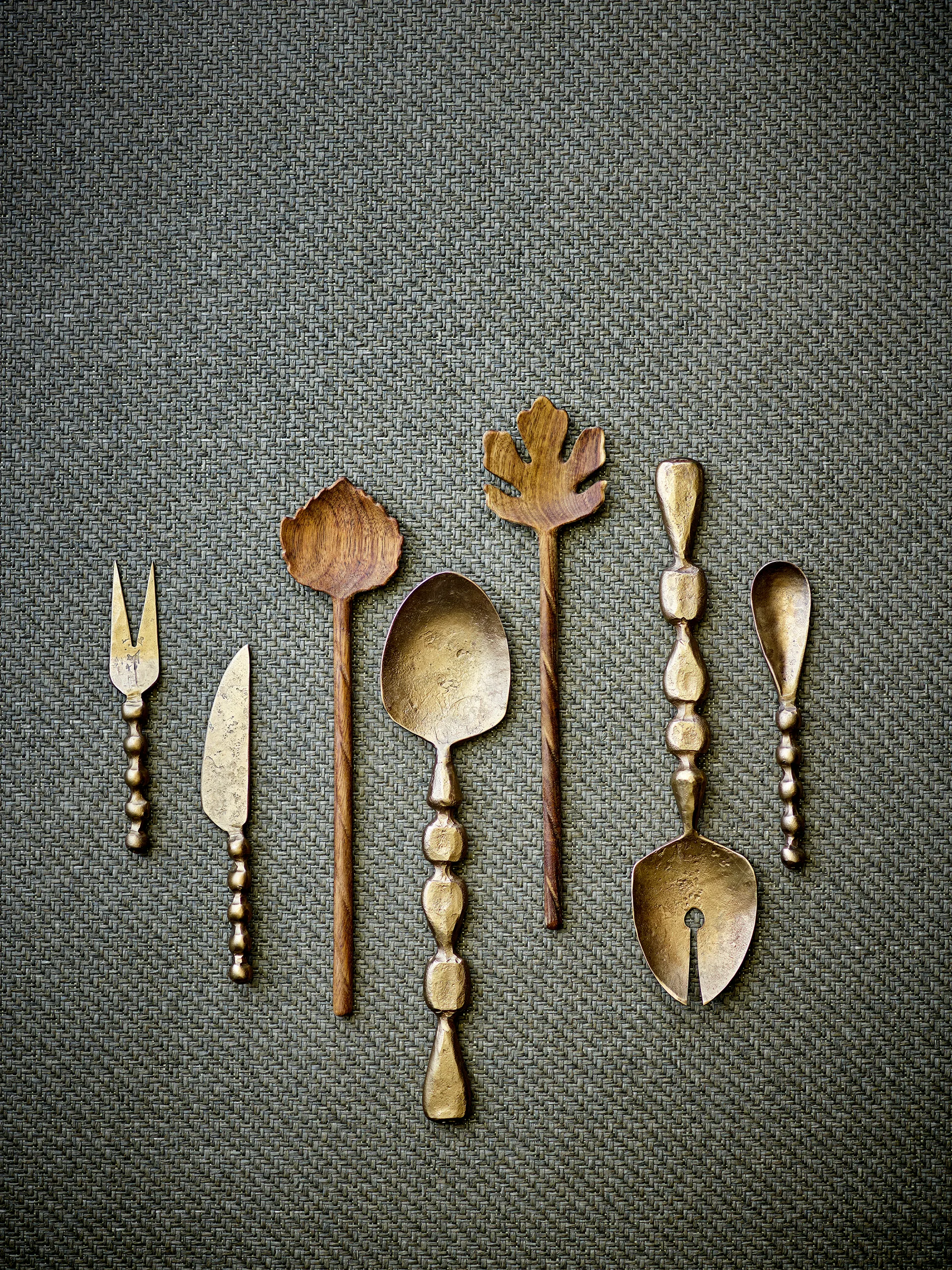 Haolin ostknivar 3-delar, Mässing Bloomingville