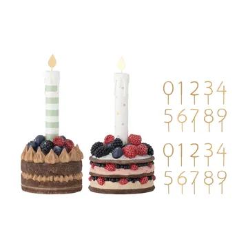 Hooray födelsedagsdekoration 2 delar - Röd - Bloomingville