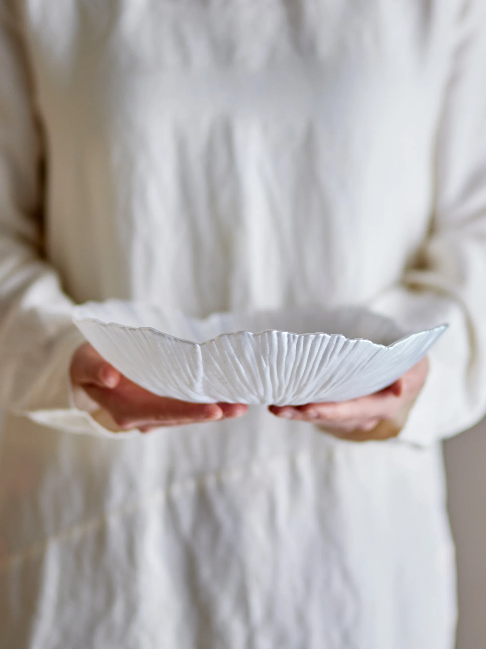 Iani skål glas Ø26 cm, Vit Bloomingville