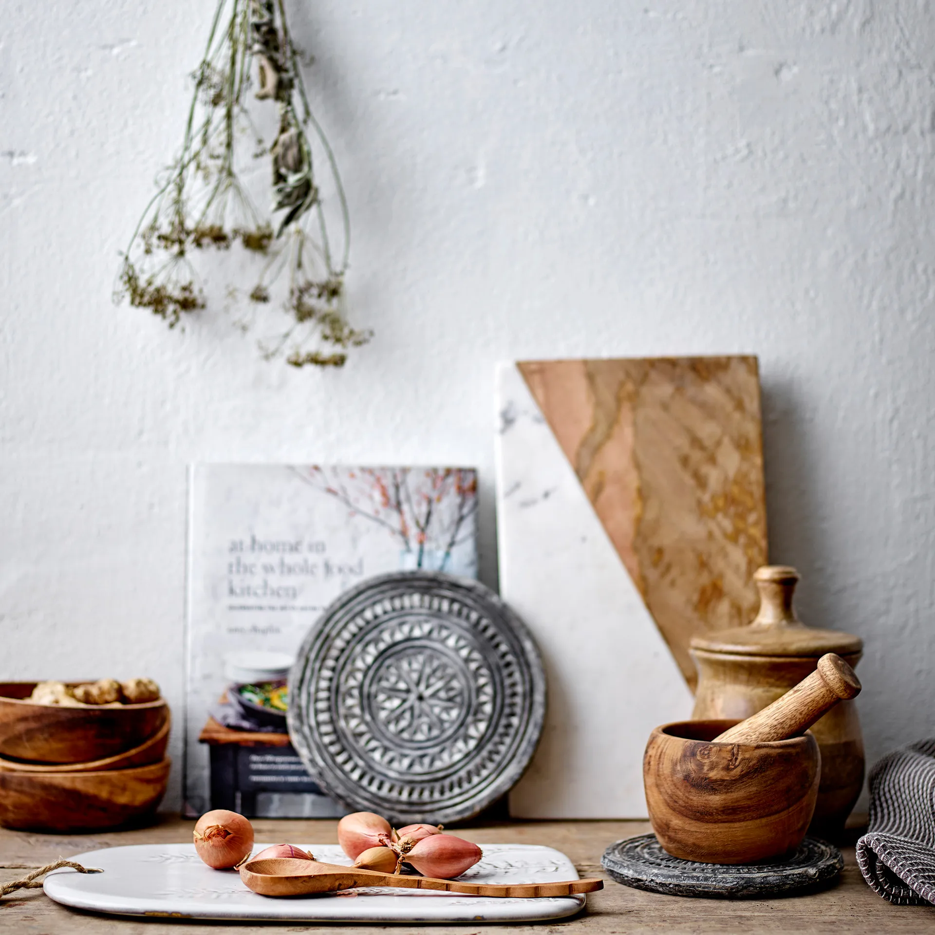 Irha skål akacia 4-pack, Brun Bloomingville