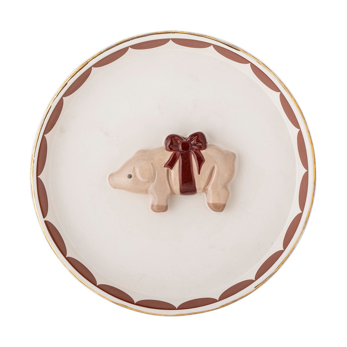 Bloomingville Jolly serveringsskål 18 cm Vit-röd | Skandinavisk Design | Dekorationsskålar | Röd