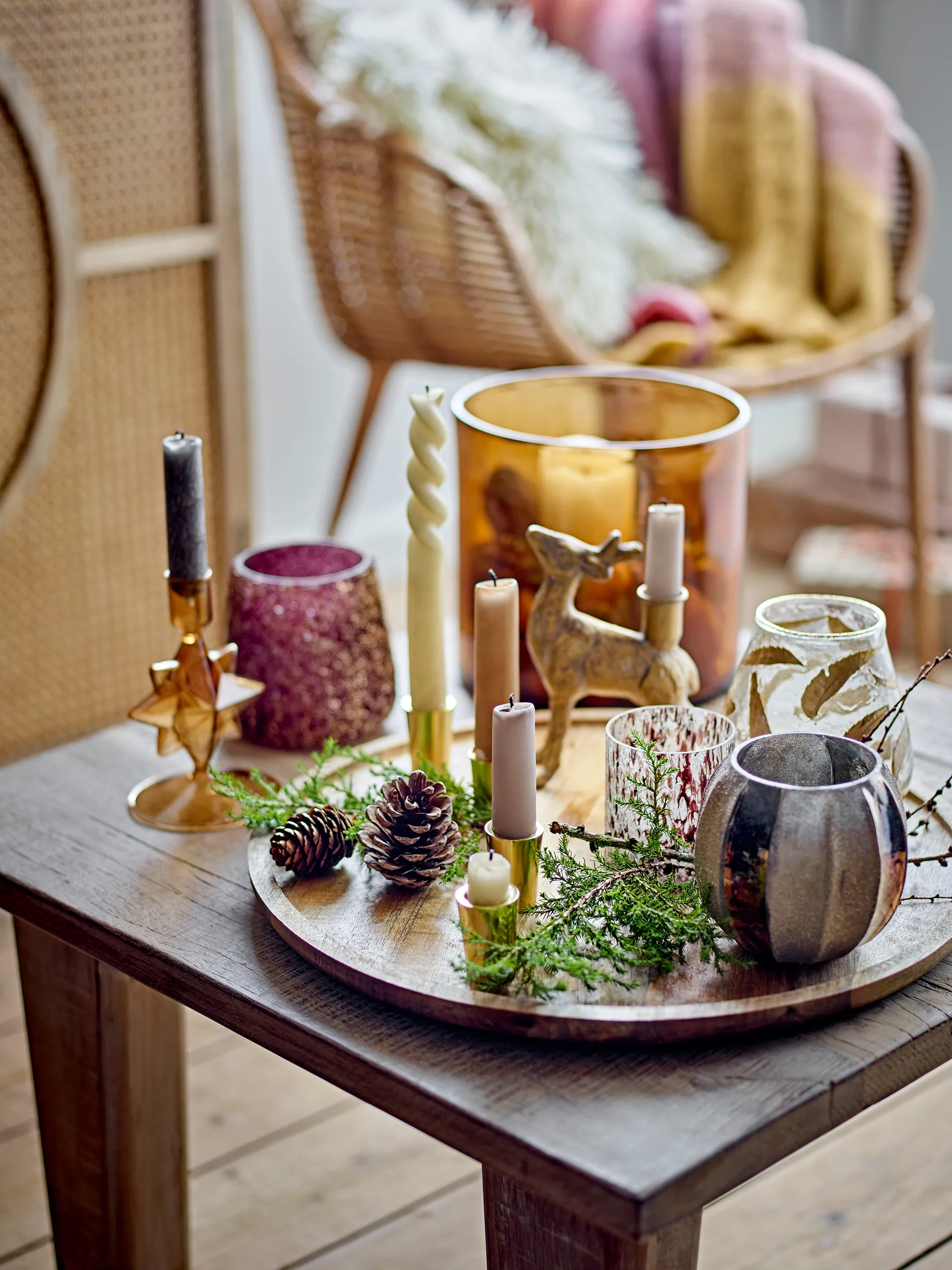 Kanga adventsljusstake Ø40 cm, Mangoträ Bloomingville