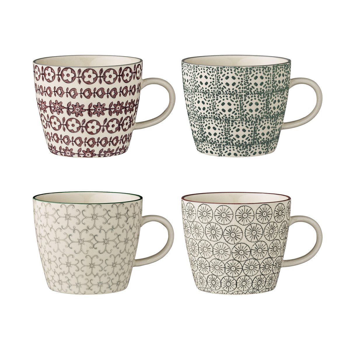 Bloomingville Karine mugg 4 delar 9,5 cm 9,5 cm | Skandinavisk Design | Kaffekoppar | Multi