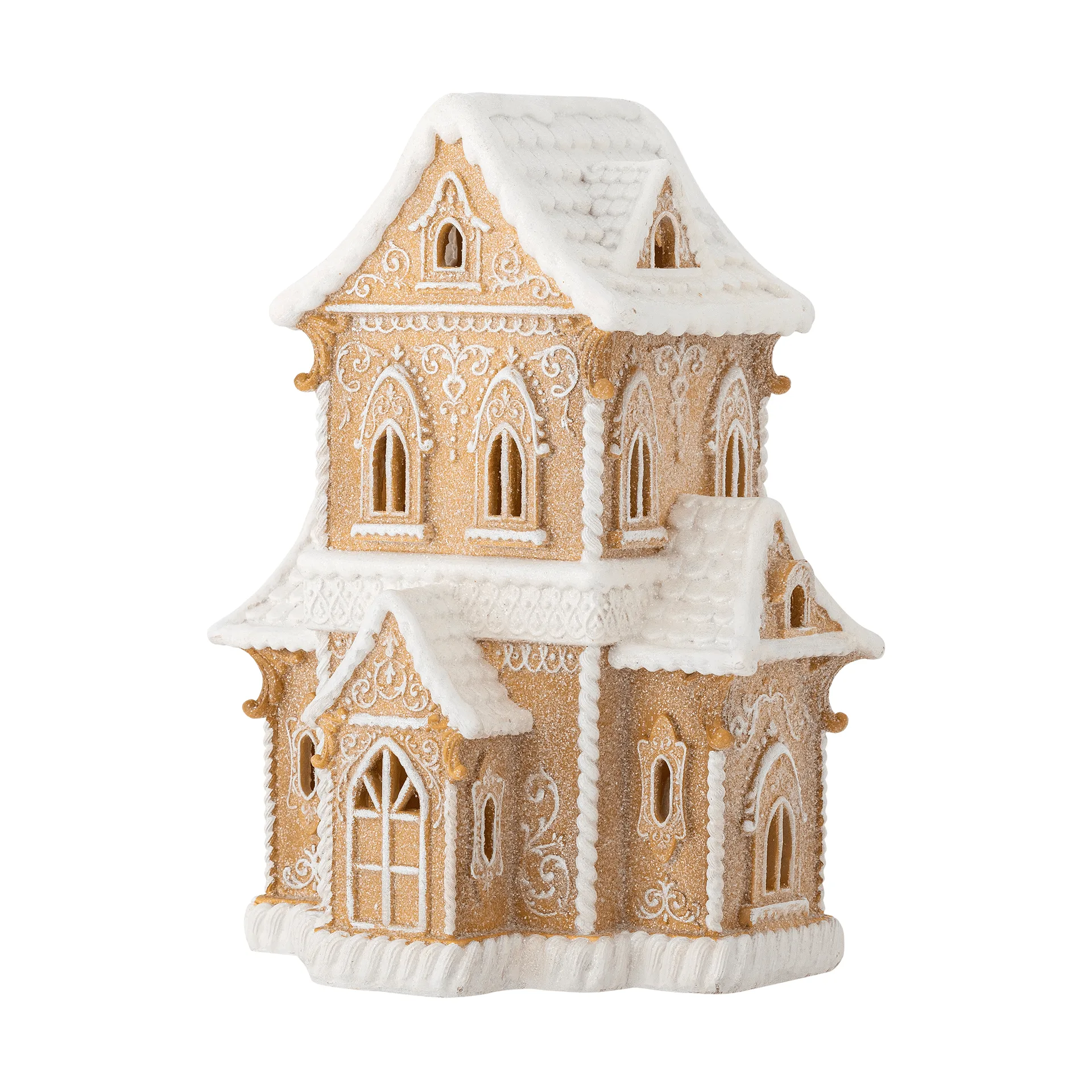 Kevin dekorationshus med ljus, Brun, 37 cm Bloomingville