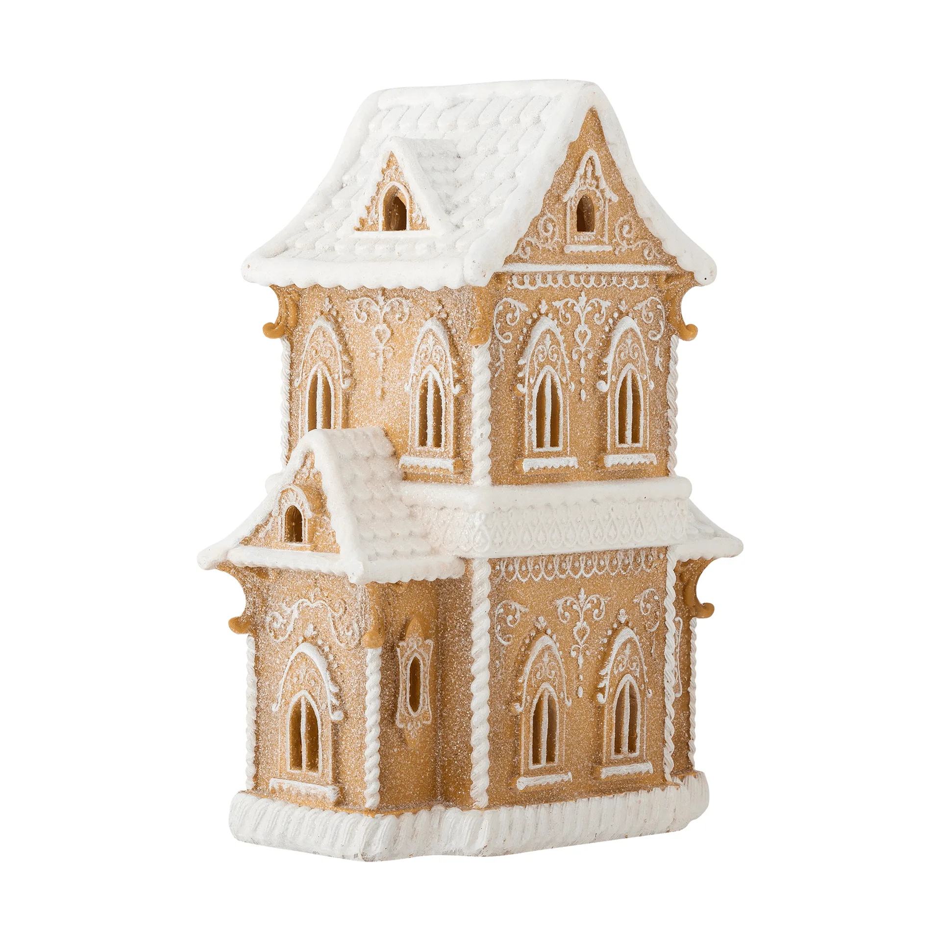 Kevin dekorationshus med ljus, Brun, 37 cm Bloomingville