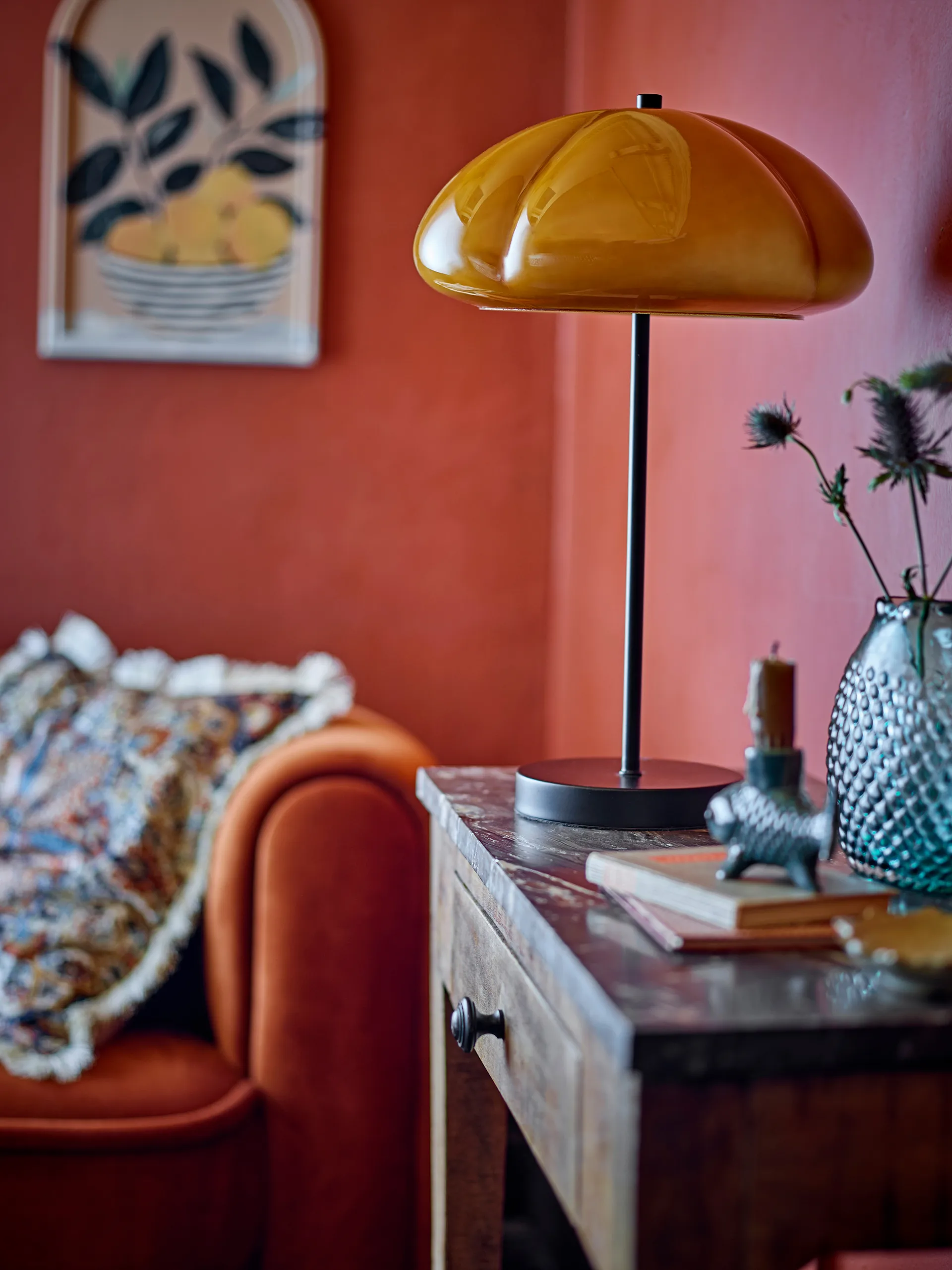 Kinoko bordslampa Ø30 cm, Gul Bloomingville