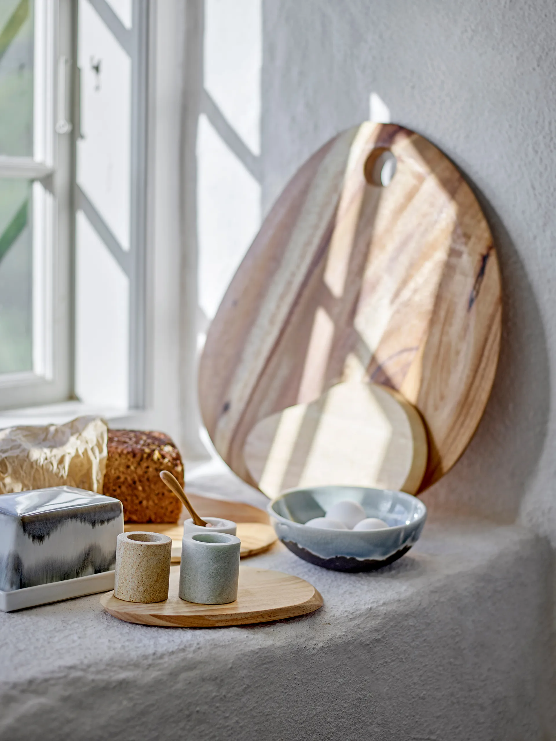 Kokui burk 3 delar, Marmor Bloomingville