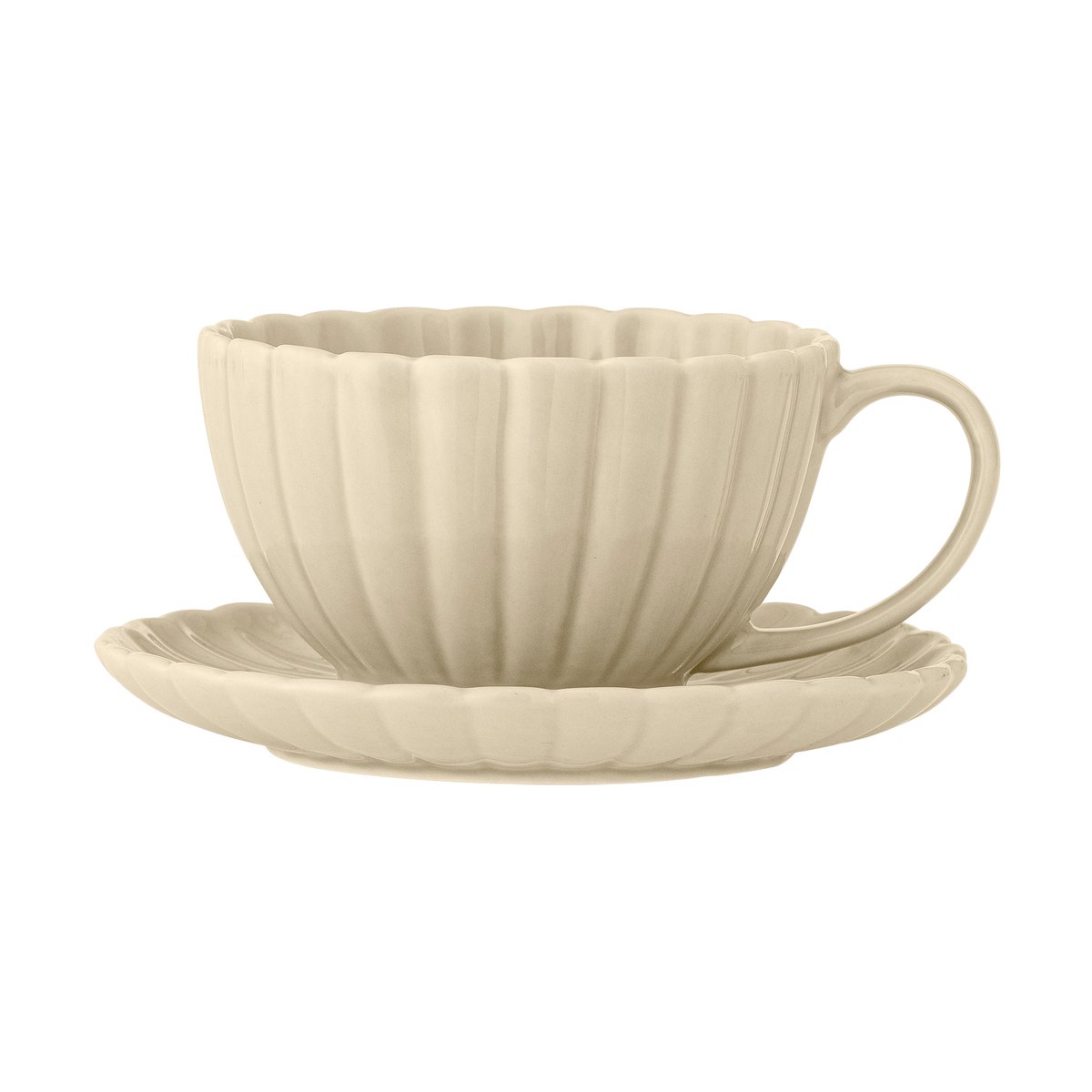 Bloomingville Latina kopp 22 cl med fat Nature | Skandinavisk Design | Kaffekoppar | Vit
