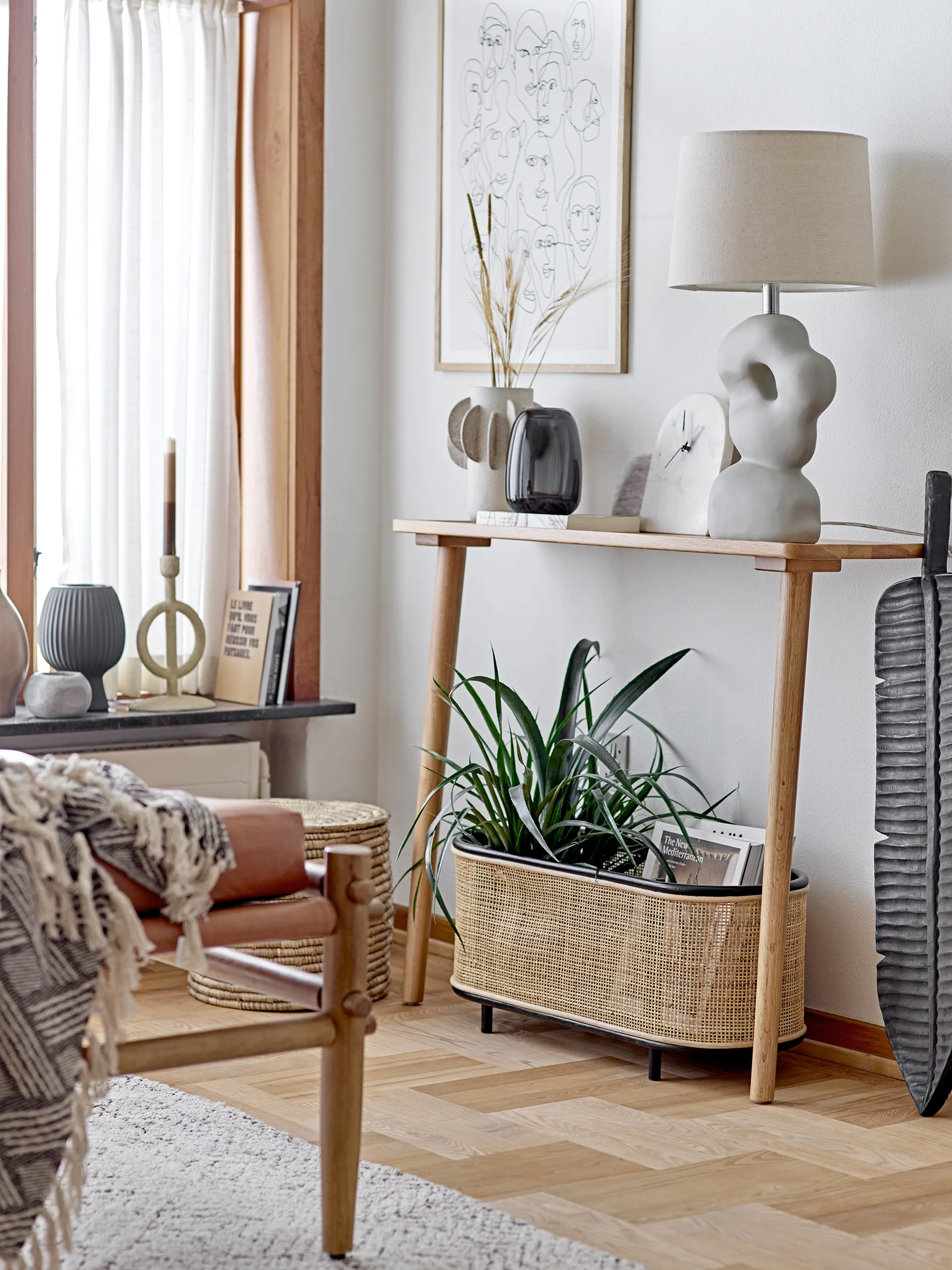 Lin förvaringskorg med lock 2 delar, Natur Bloomingville