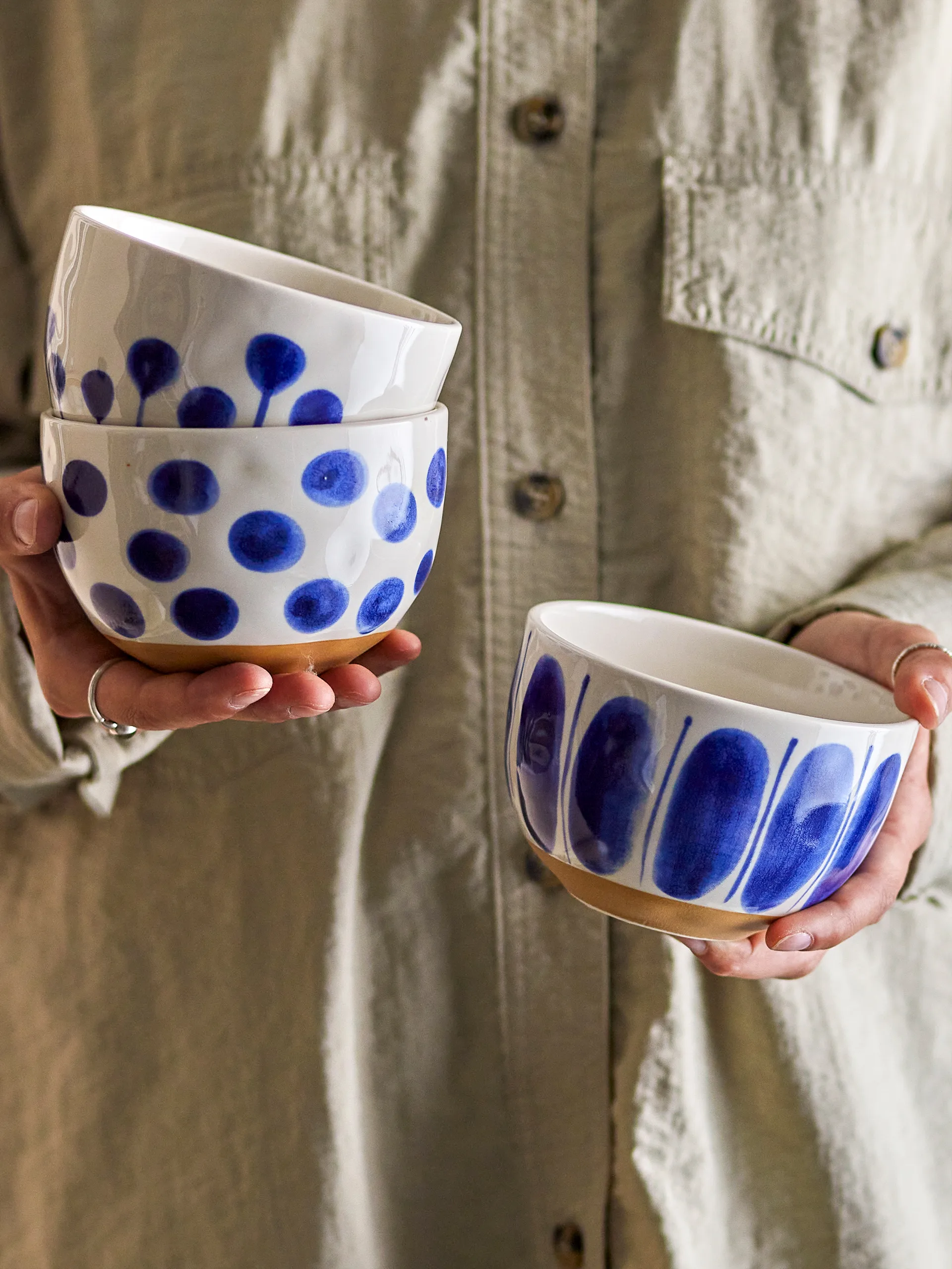 Linora skål 58 cl 3 delar, Blå Bloomingville