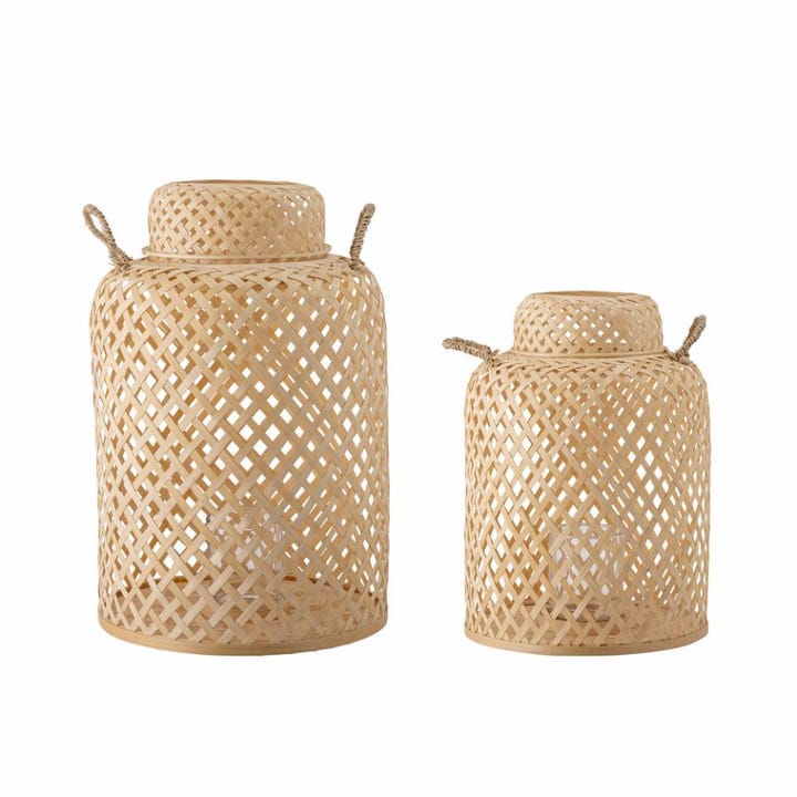 Madlin lykta glas 2-pack, Brun Bloomingville