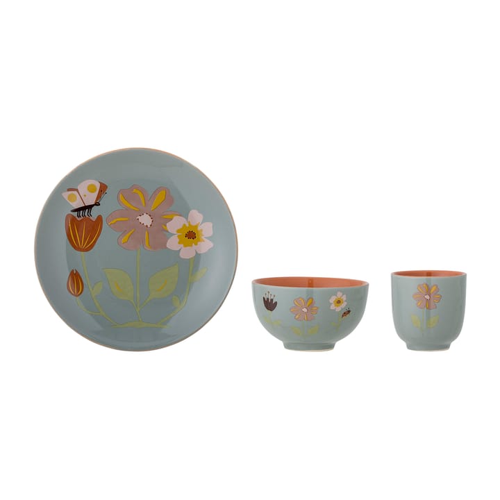 Meadow barnservis stengods 3 delar, Blommor Bloomingville