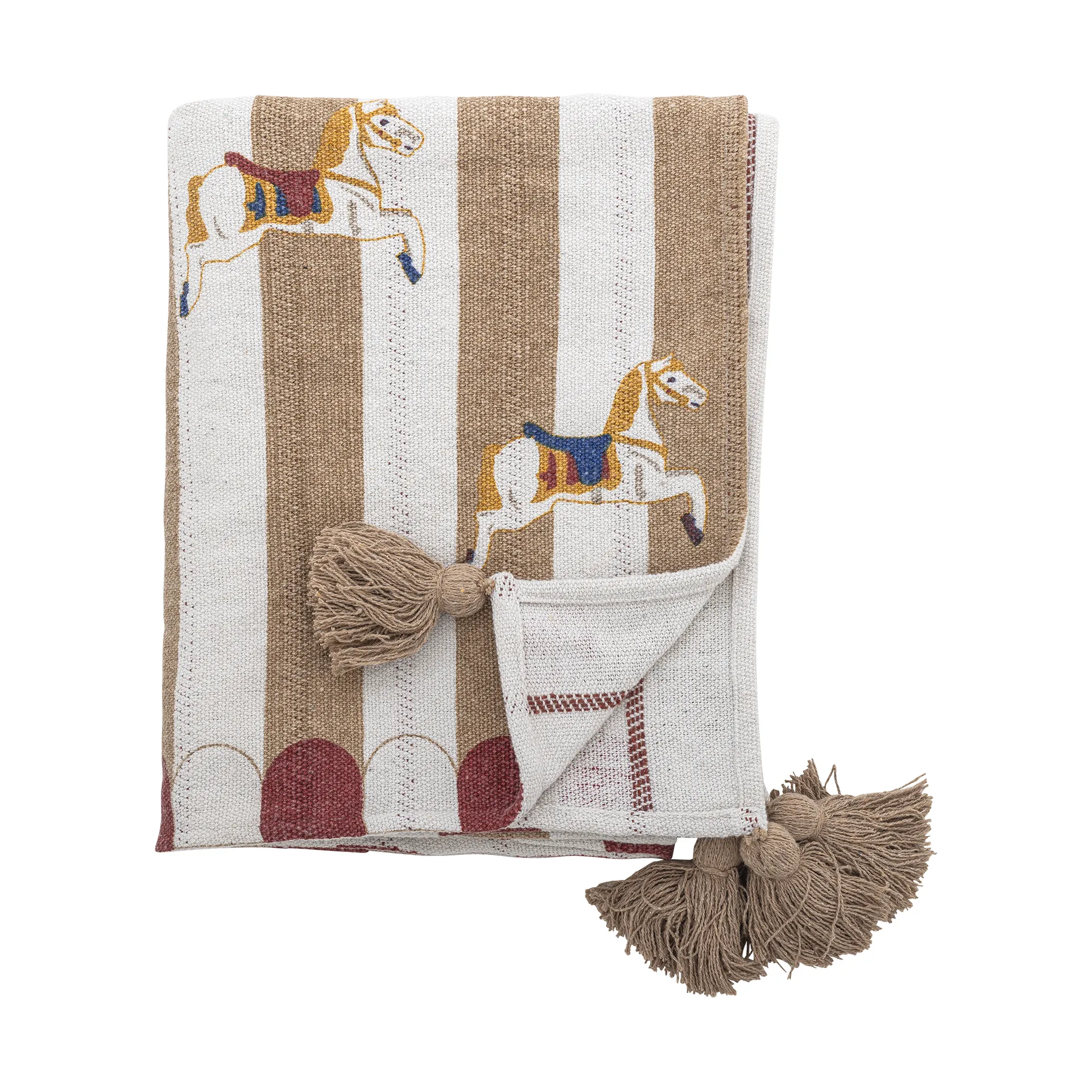 Merry-go-round filt 130x160 cm, Beige-röd Bloomingville