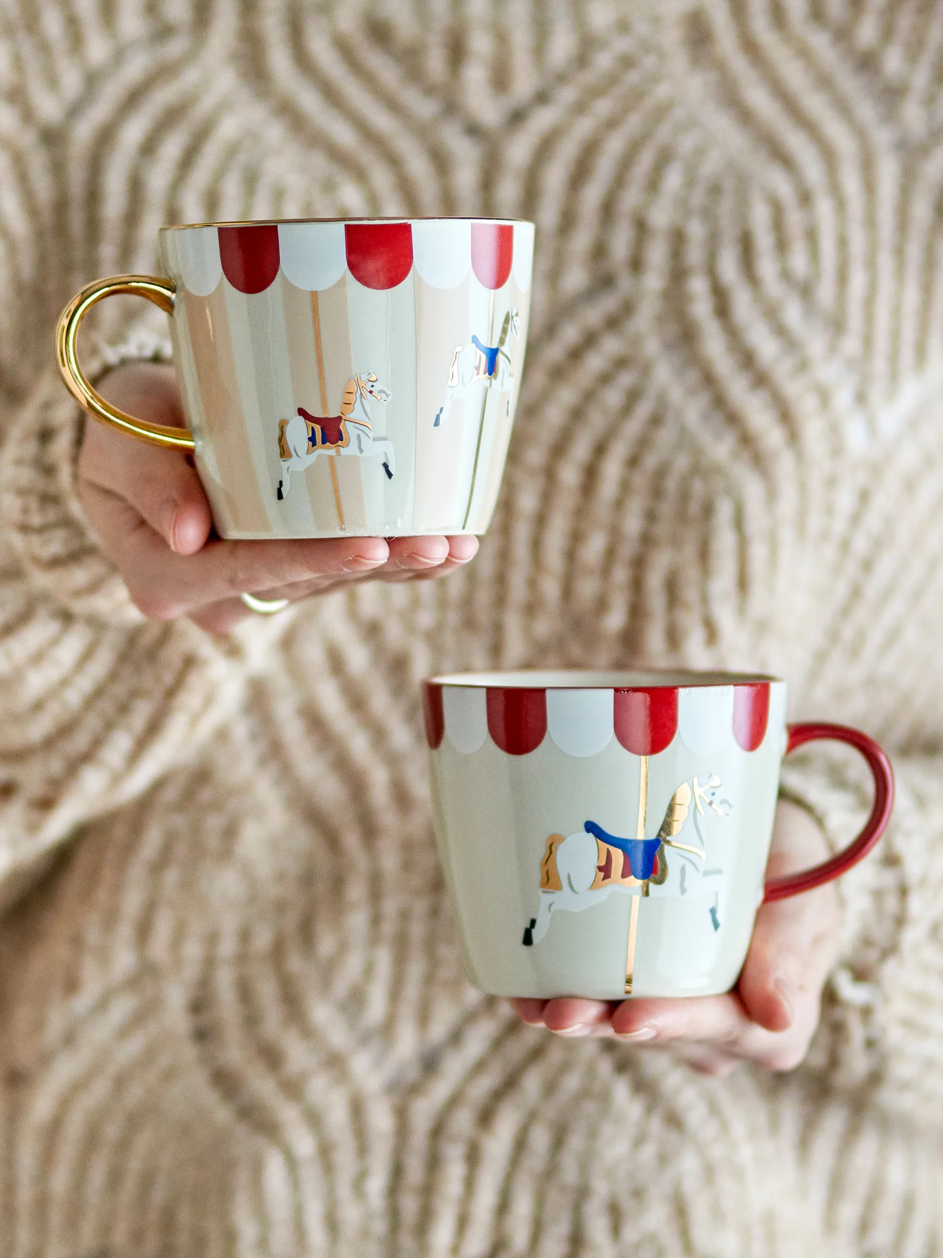 Merry-go-round kopp 30 cl 2 delar, Röd-vit Bloomingville