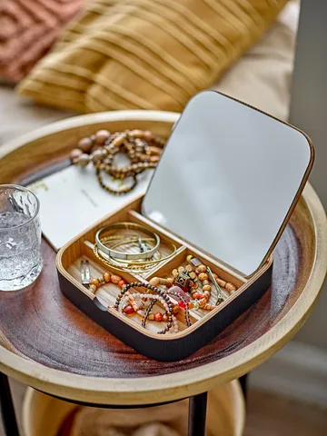 Mimmi bordsspegel 19x19 cm - Black-oak - Bloomingville