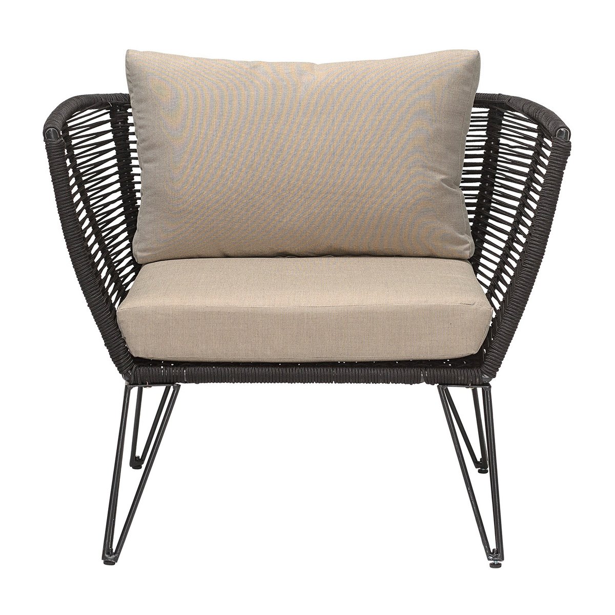 Bloomingville Mundo lounge fåtölj Black-beige | Skandinavisk Design | Trädgårdsstolar | Svart