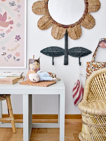 Nabiya spegel med krokar 56x74 cm - Natur - Bloomingville