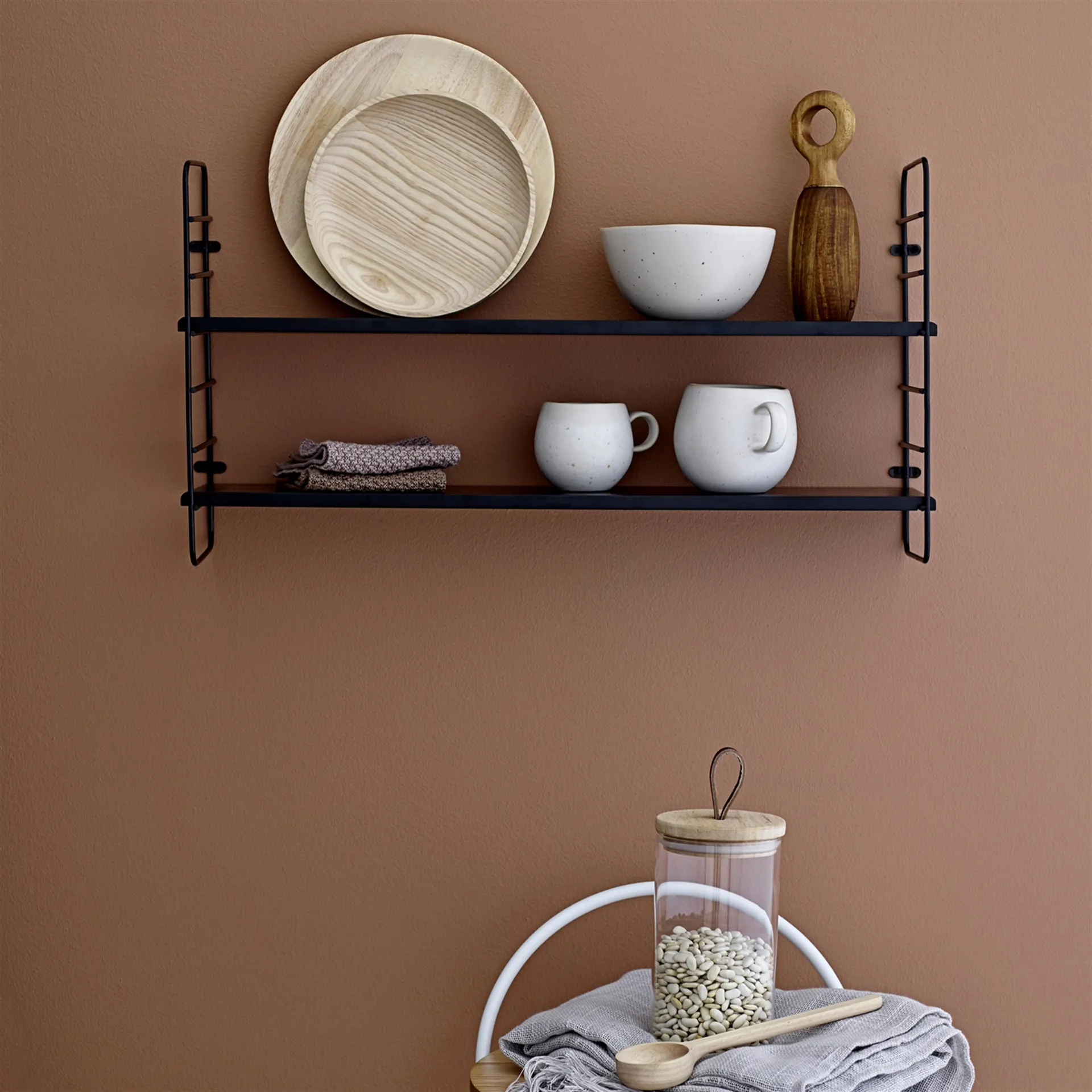 North vägghylla, svart Bloomingville