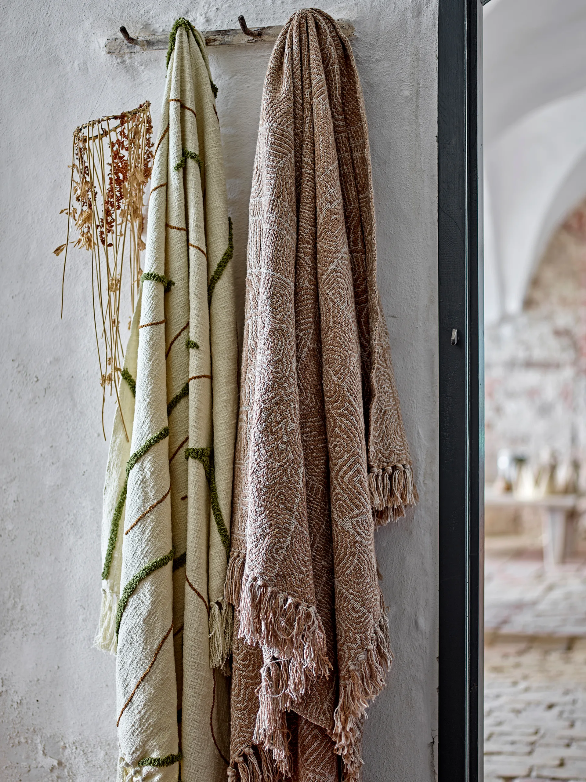 Osasio pläd 130x150 cm, Grön Bloomingville