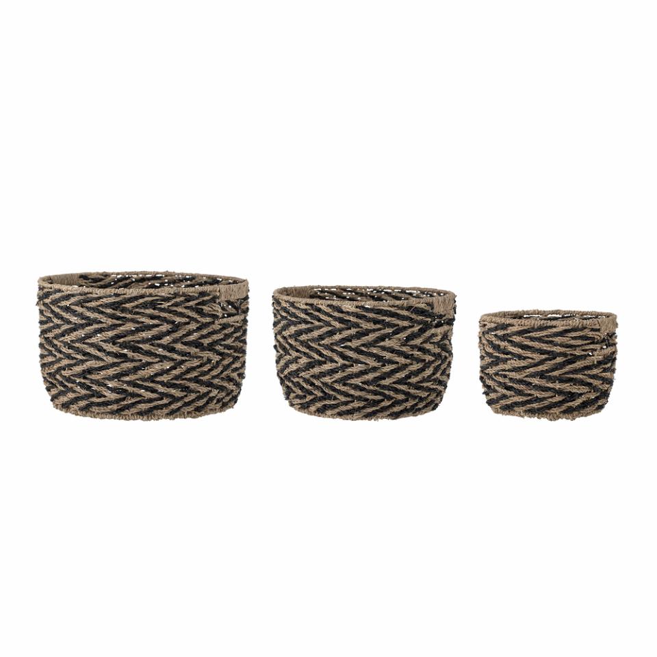 Bloomingville Othilde korg 3-pack Svart | Skandinavisk Design | Förvaringskorgar | Svart