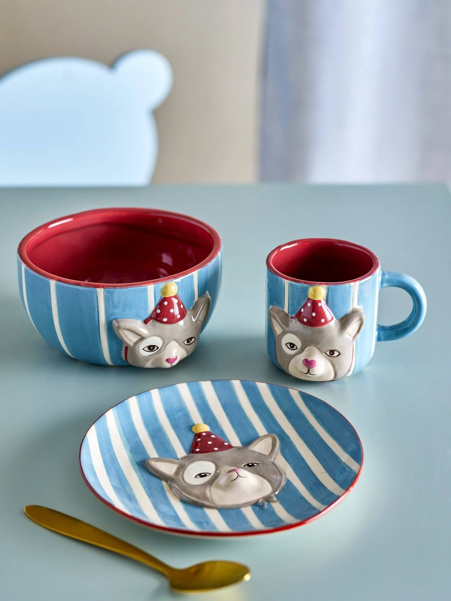 Party servisset, Katt, 3 delar Bloomingville