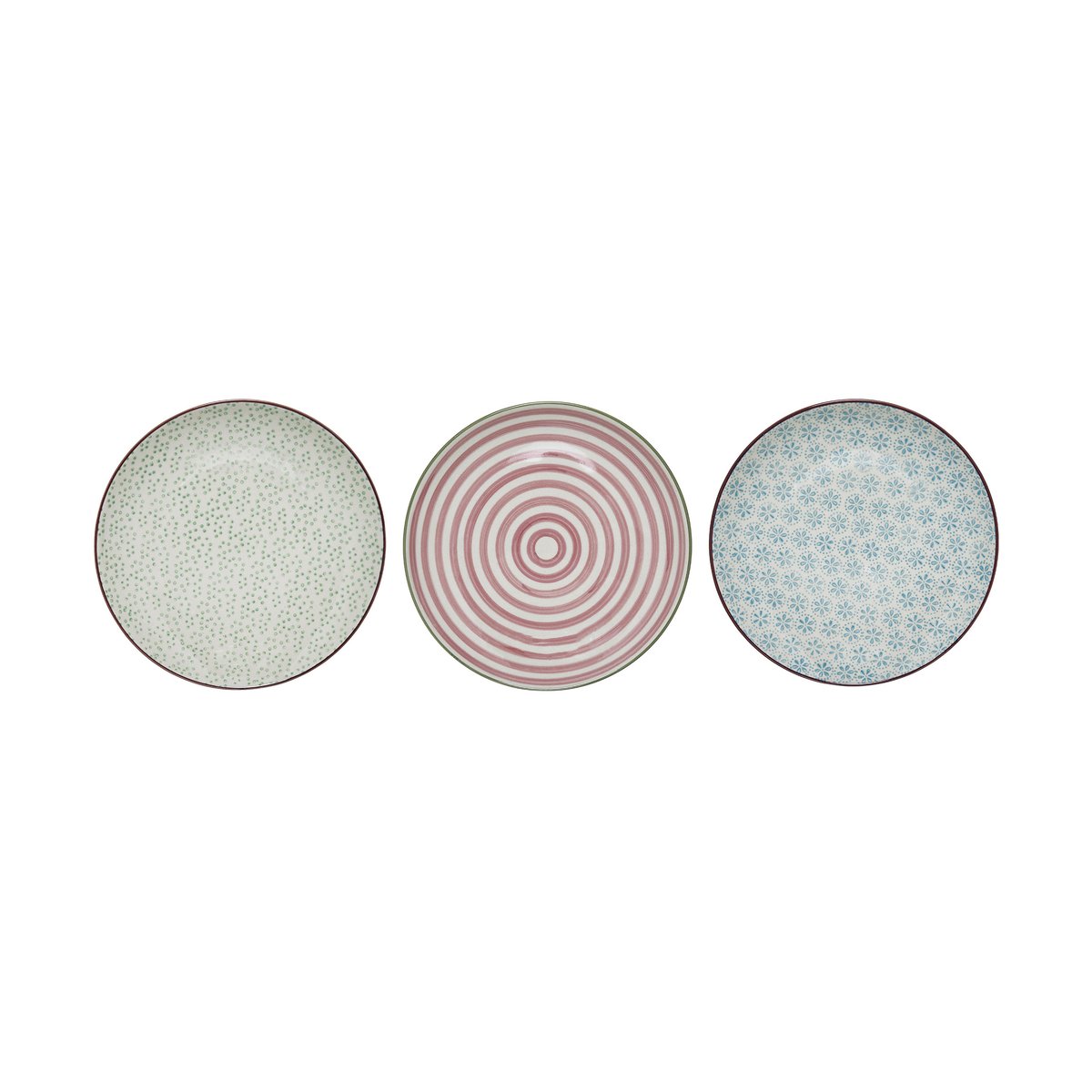 Bloomingville Patrizia tallrik 3 delar 20 cm 20 cm | Skandinavisk Design | Assietter | Multi