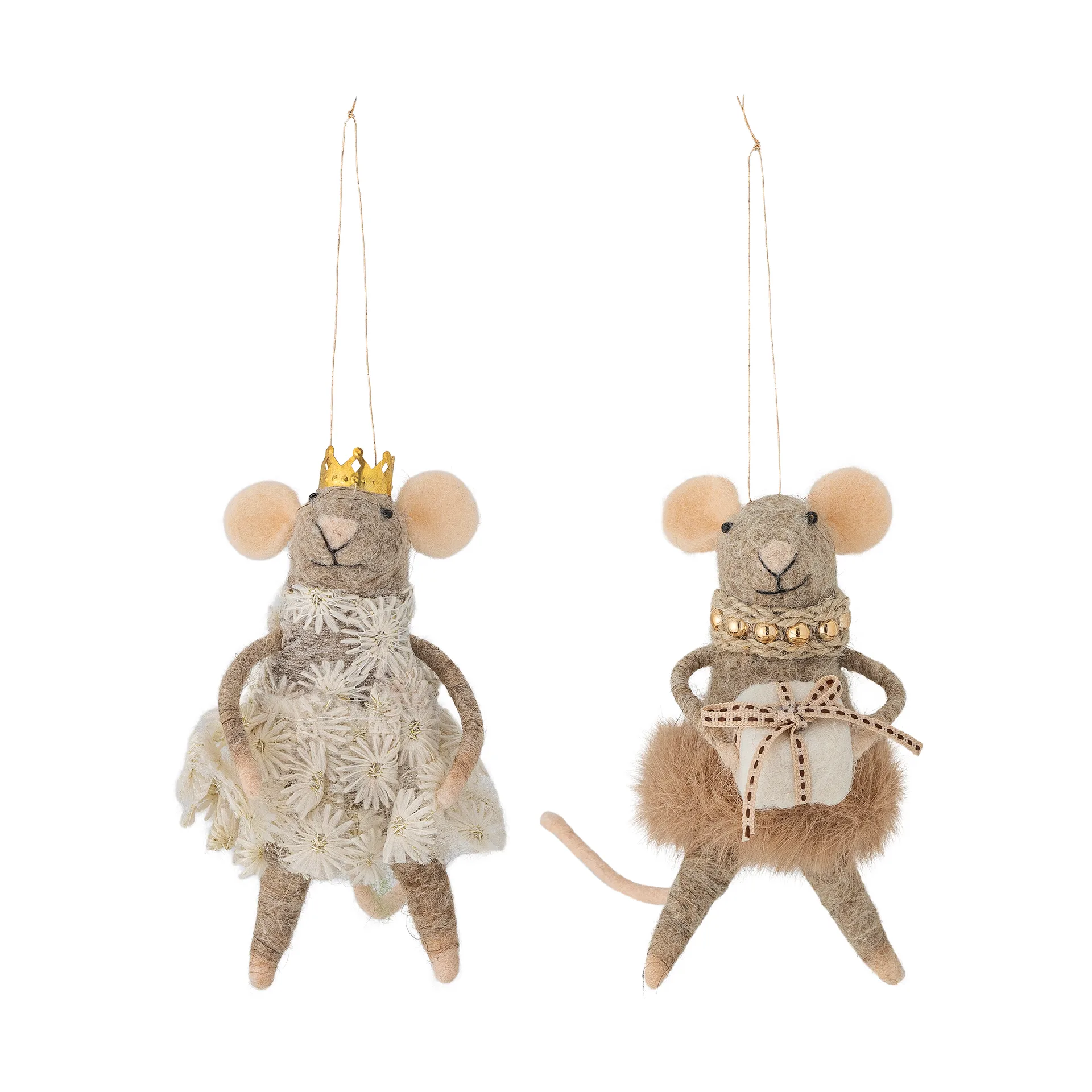 Peo julgranshänge ull 2 delar, Brun Bloomingville