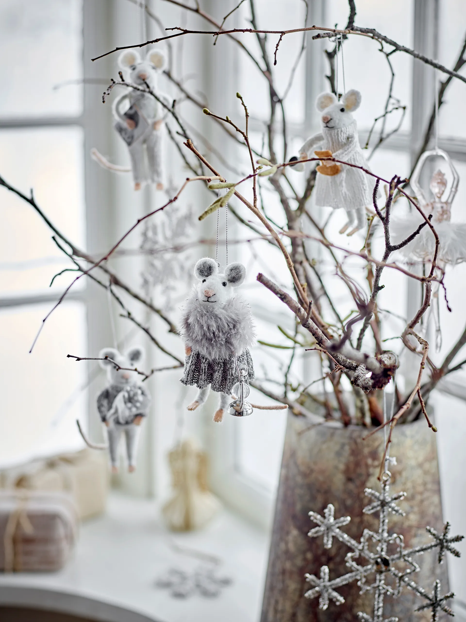 Peo julhänge mus 2 delar, Vit Bloomingville