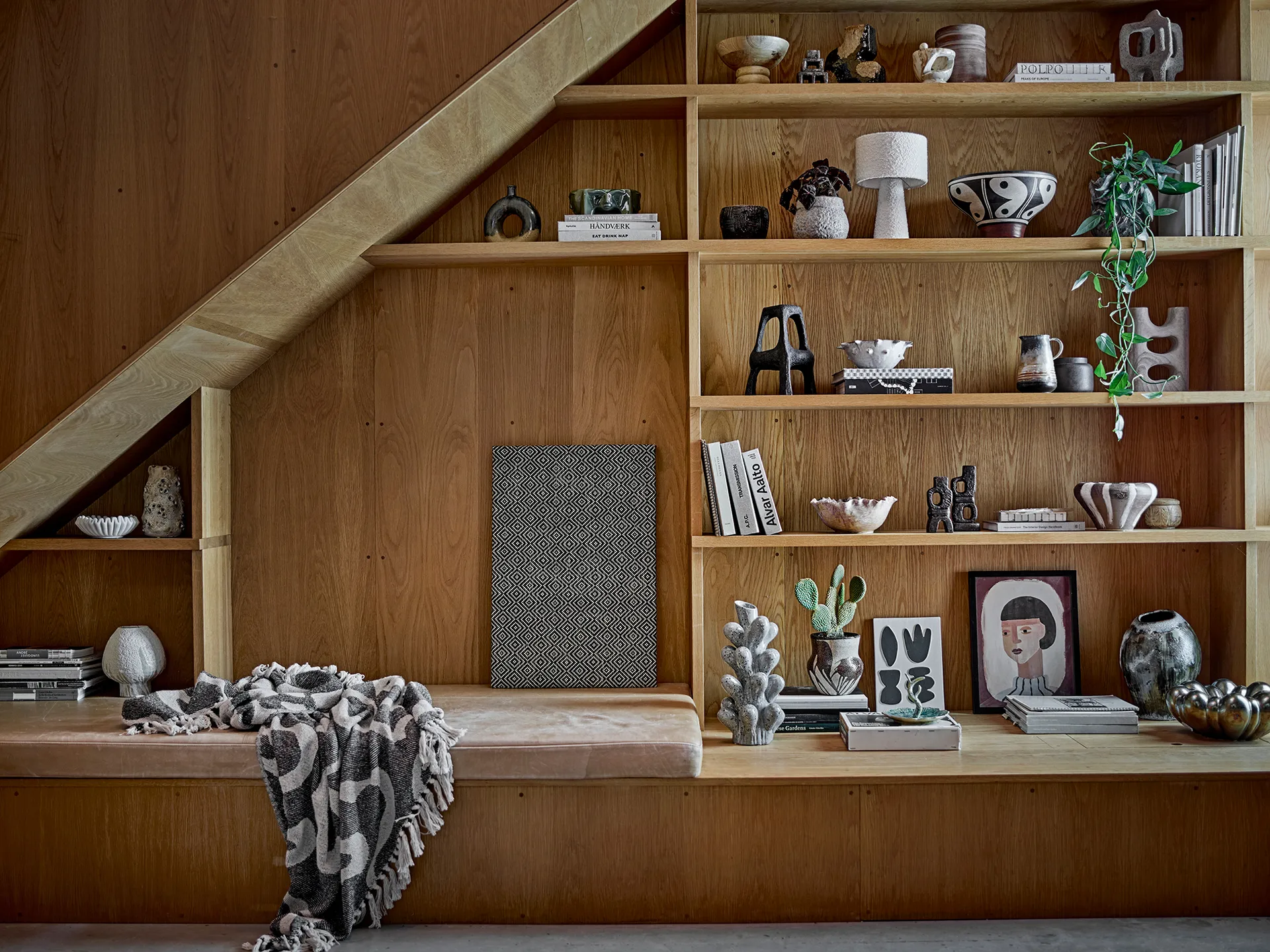 Salobre pläd bomull 160x130 cm, Svart Bloomingville