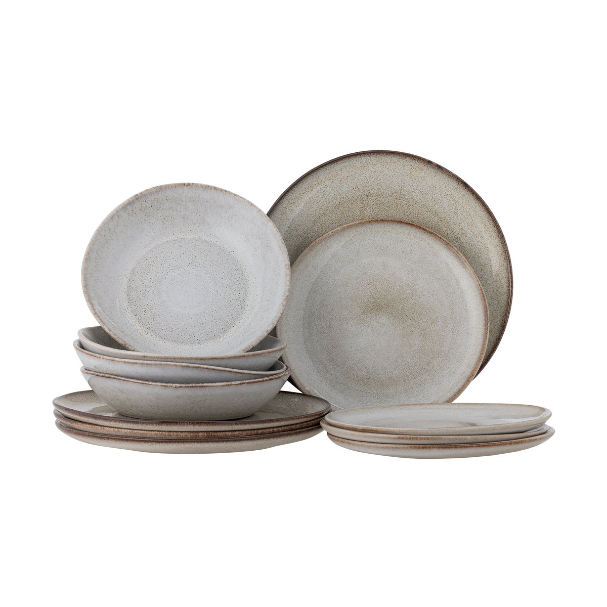 Bloomingville Sandrine servisset 12 delar Natur | Skandinavisk Design | Serviser & Startset | Vit