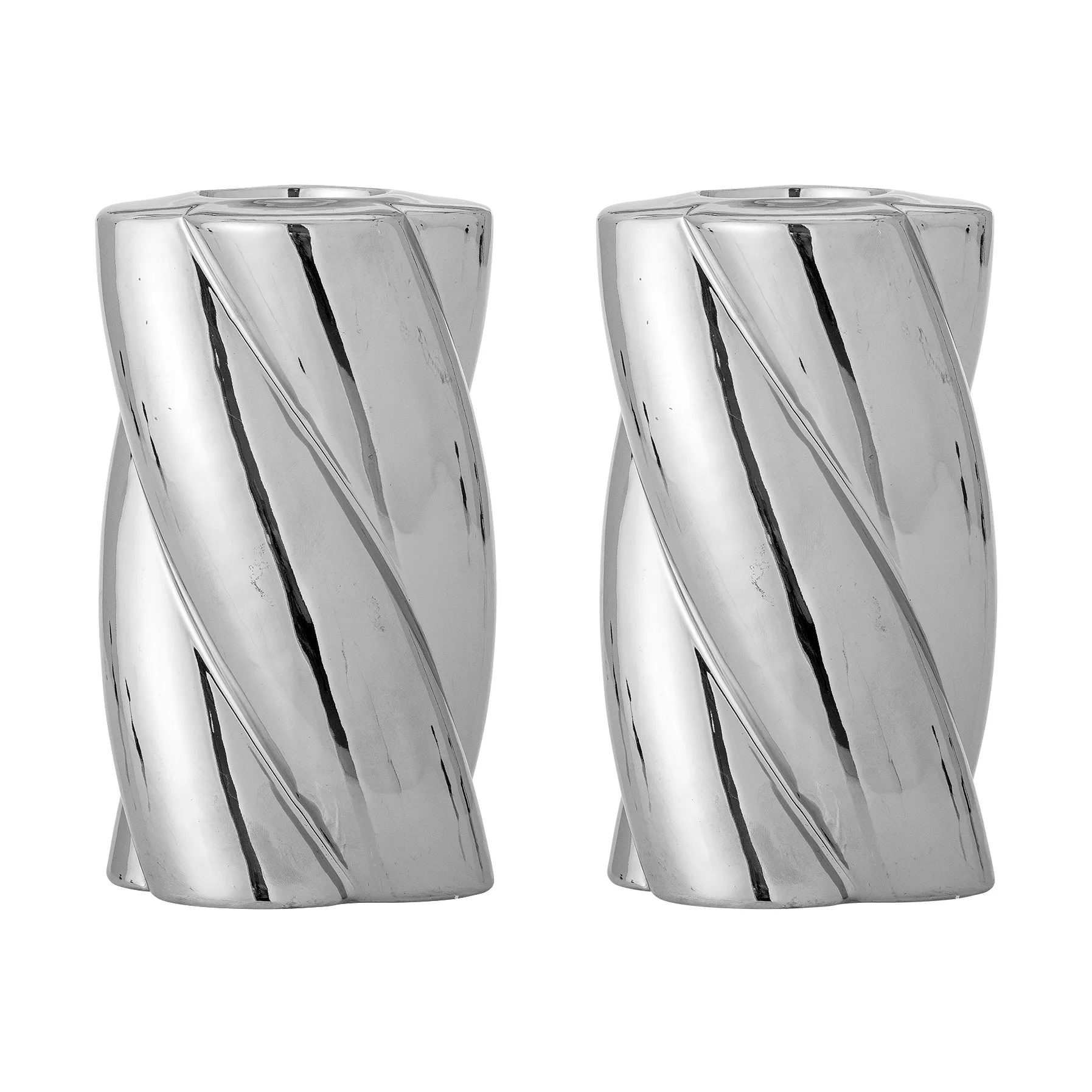 Silvia ljusstake 2-pack Ø7 cm, Silver Bloomingville