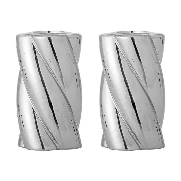 Silvia ljusstake 2-pack Ø7 cm - Silver - Bloomingville