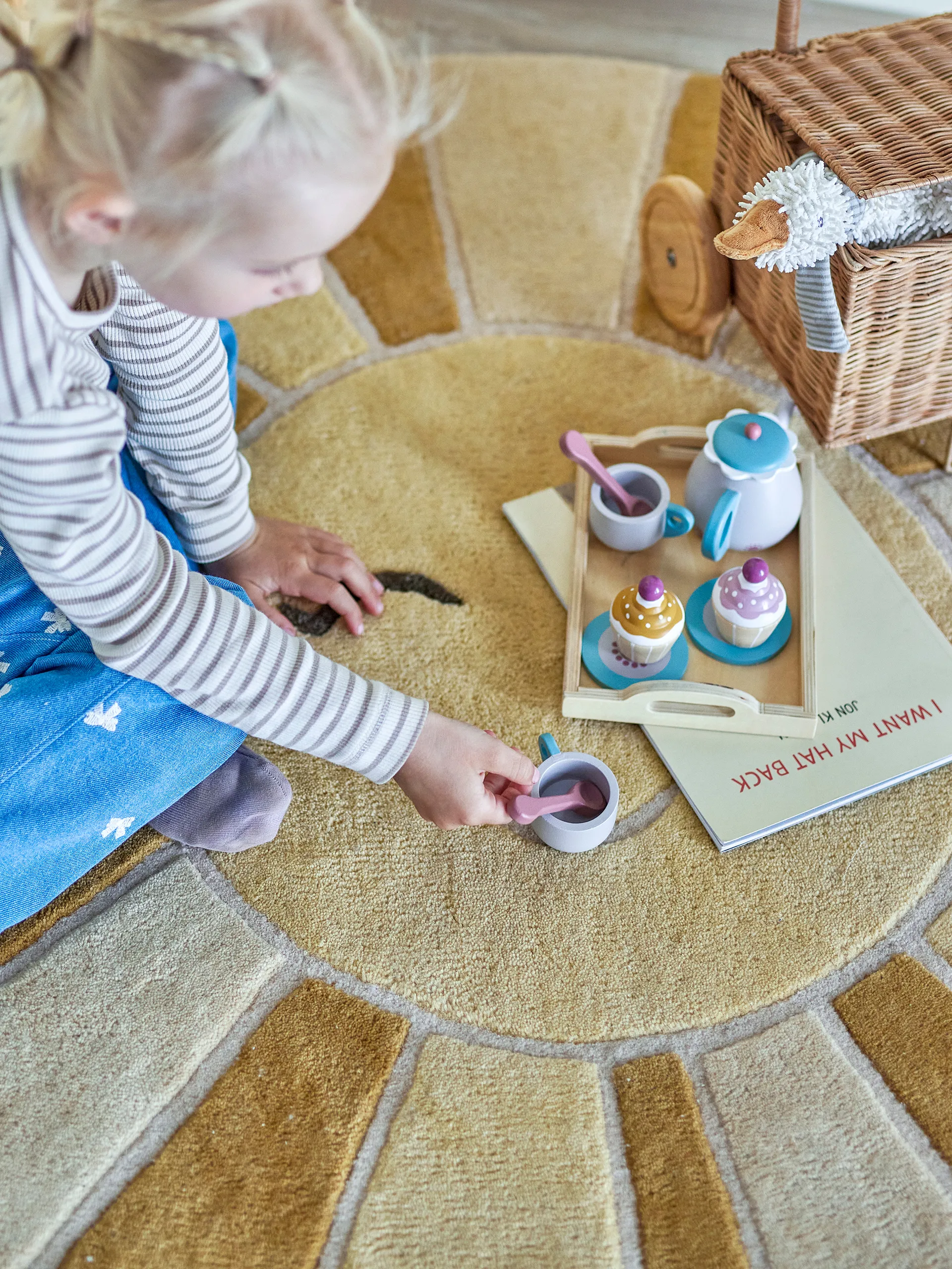 Sun ullmatta Ø110 cm, Gul Bloomingville