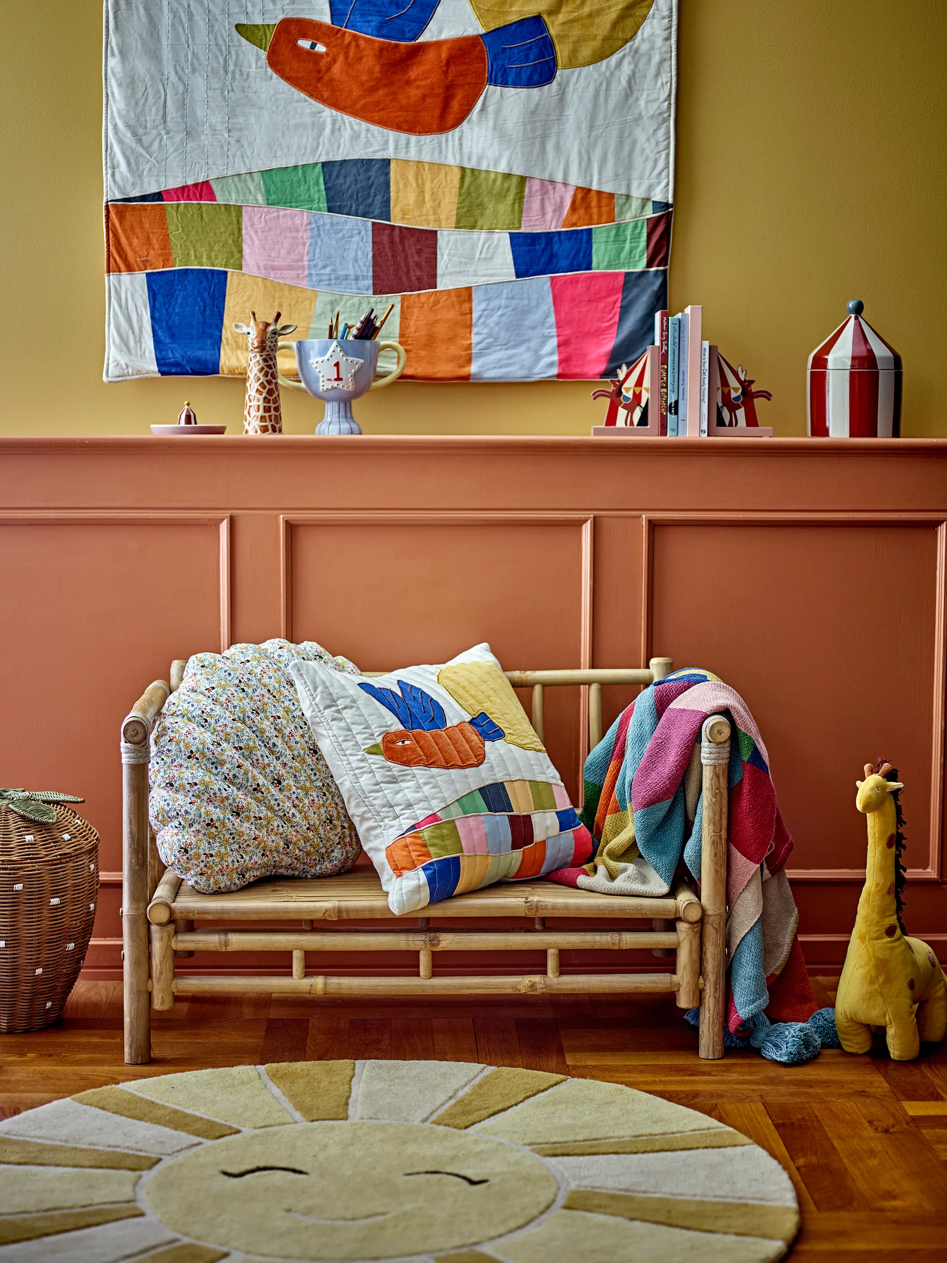 Sun ullmatta Ø110 cm, Gul Bloomingville