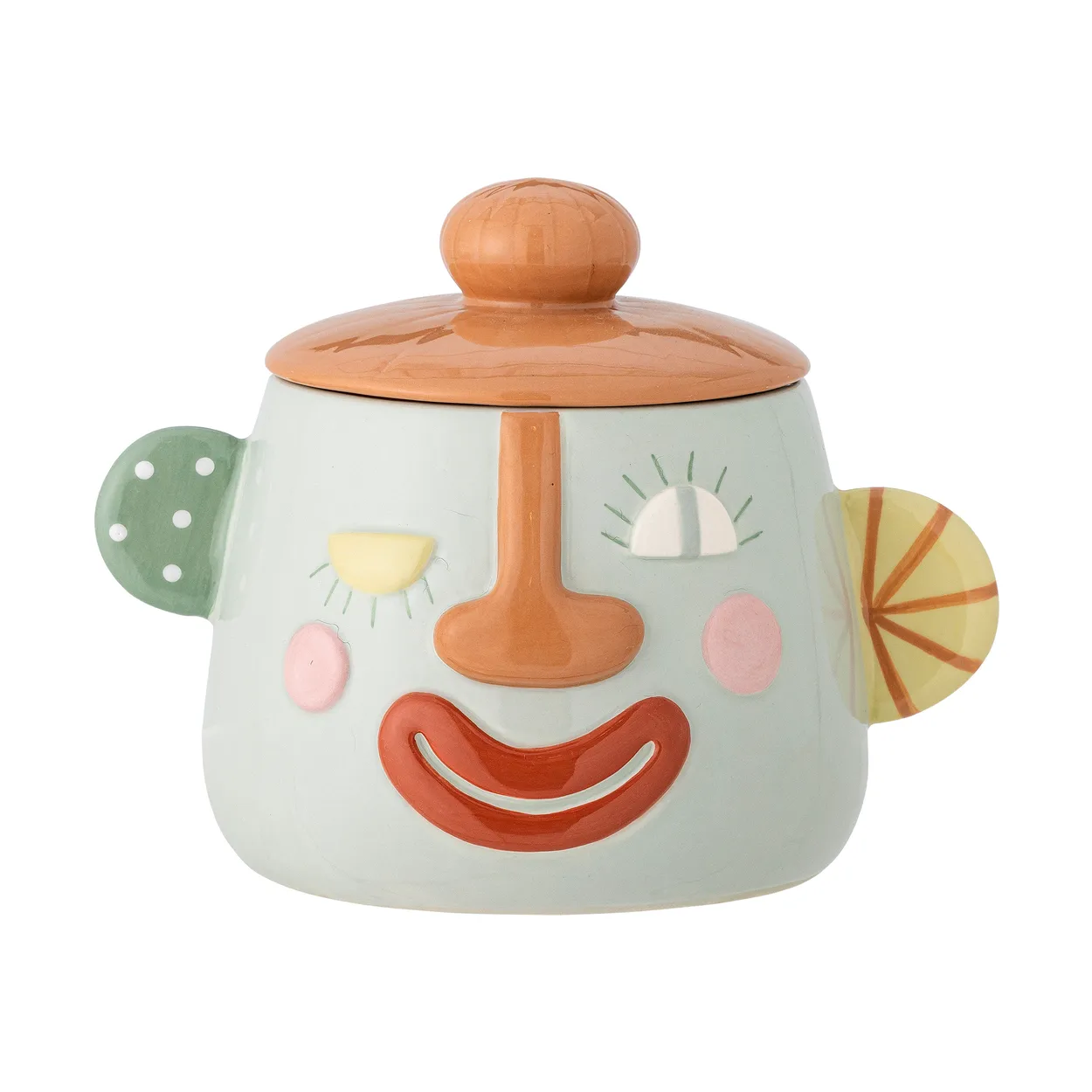 Bloomingville Sylvie burk med lock 12 cm Multi | Skandinavisk Design | Förvaringsburkar | Grå