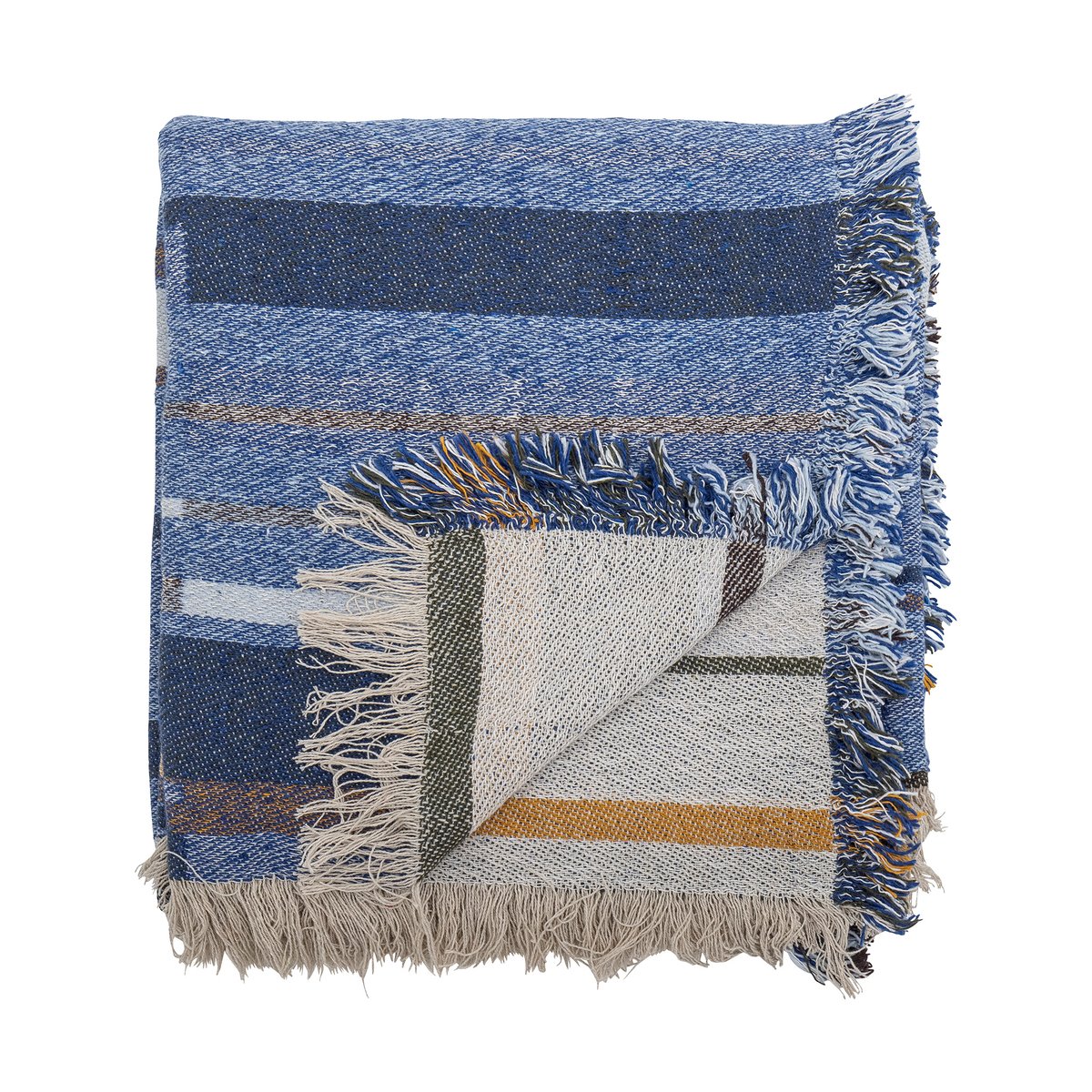 Bloomingville Toscana pläd 130x160 cm Blue | Skandinavisk Design | Ullplädar & Ullfiltar | Blå