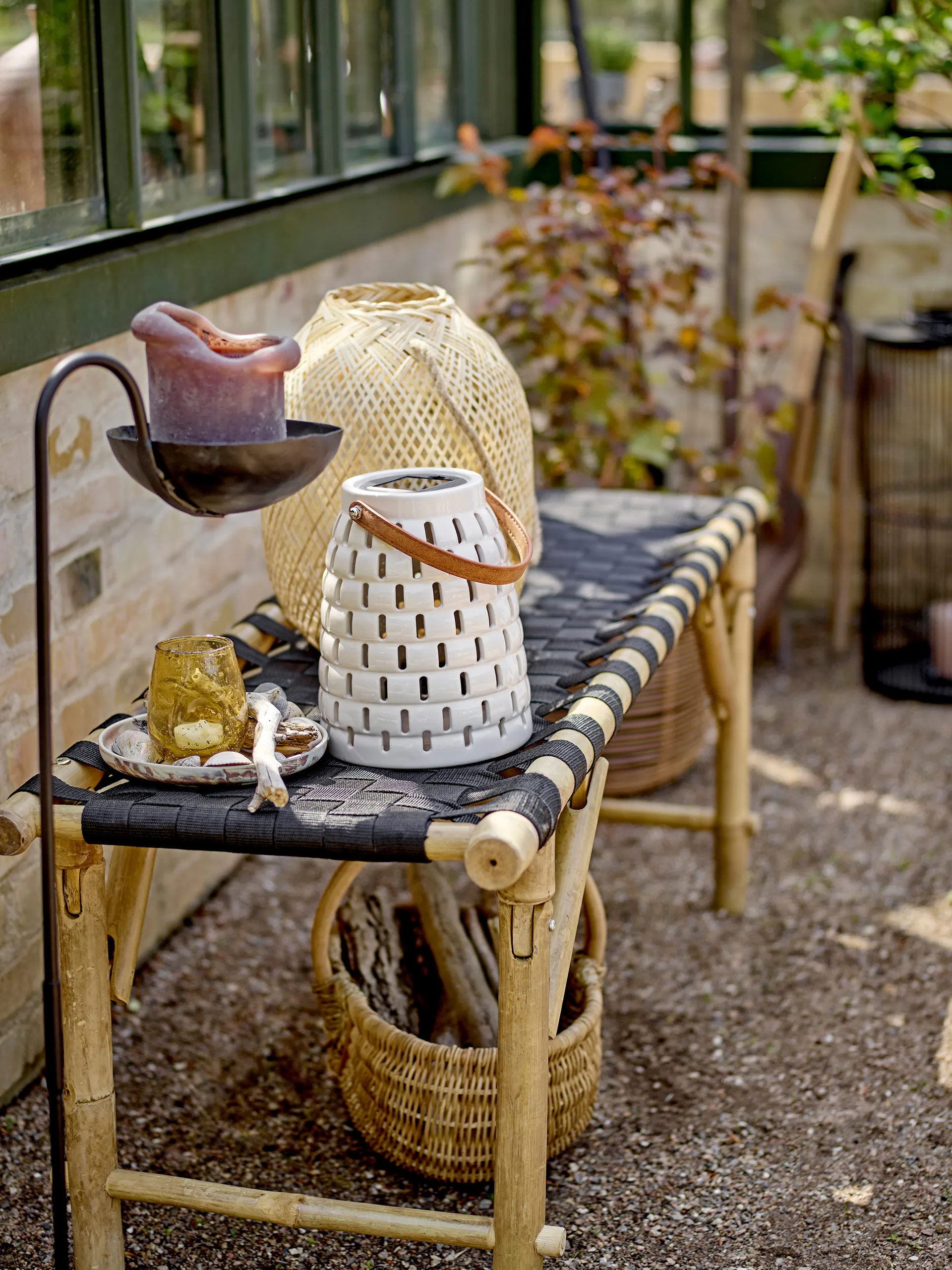 Trellis solcellslampa lanterna 20,5 cm, Natur Bloomingville