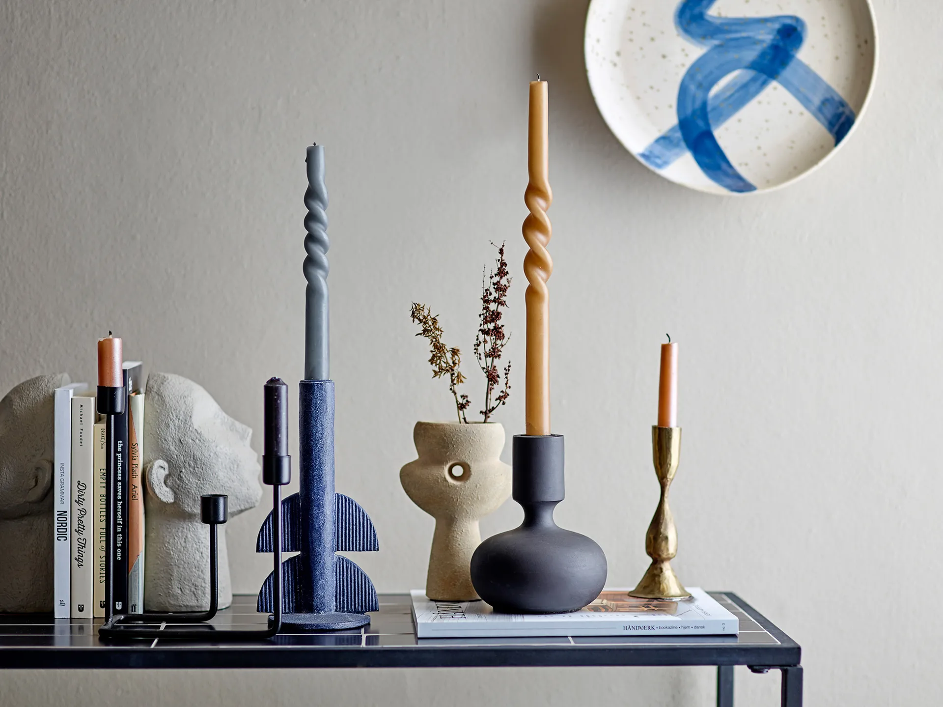 Twist ljus 2-pack, Brun Bloomingville