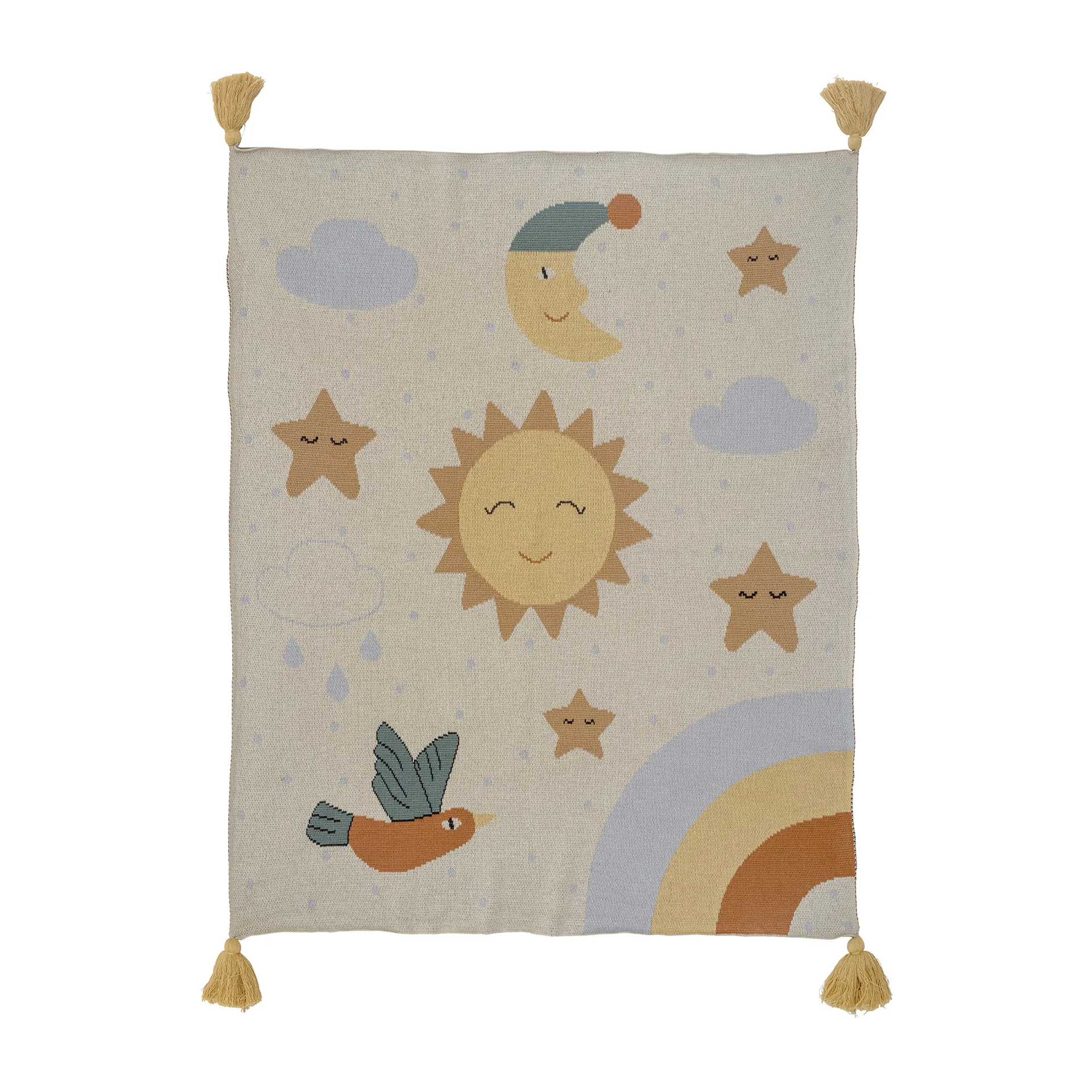 Vigge pläd 80x100 cm, Gul Bloomingville