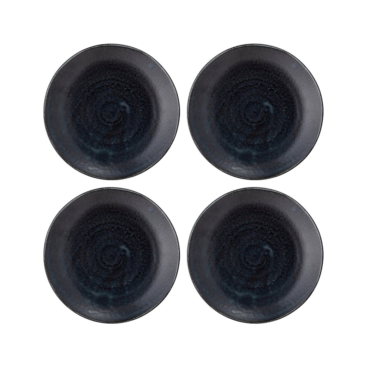 Bloomingville Yoko tallrik 24 cm 4-pack Svart | Skandinavisk Design | Mattallrikar | Svart
